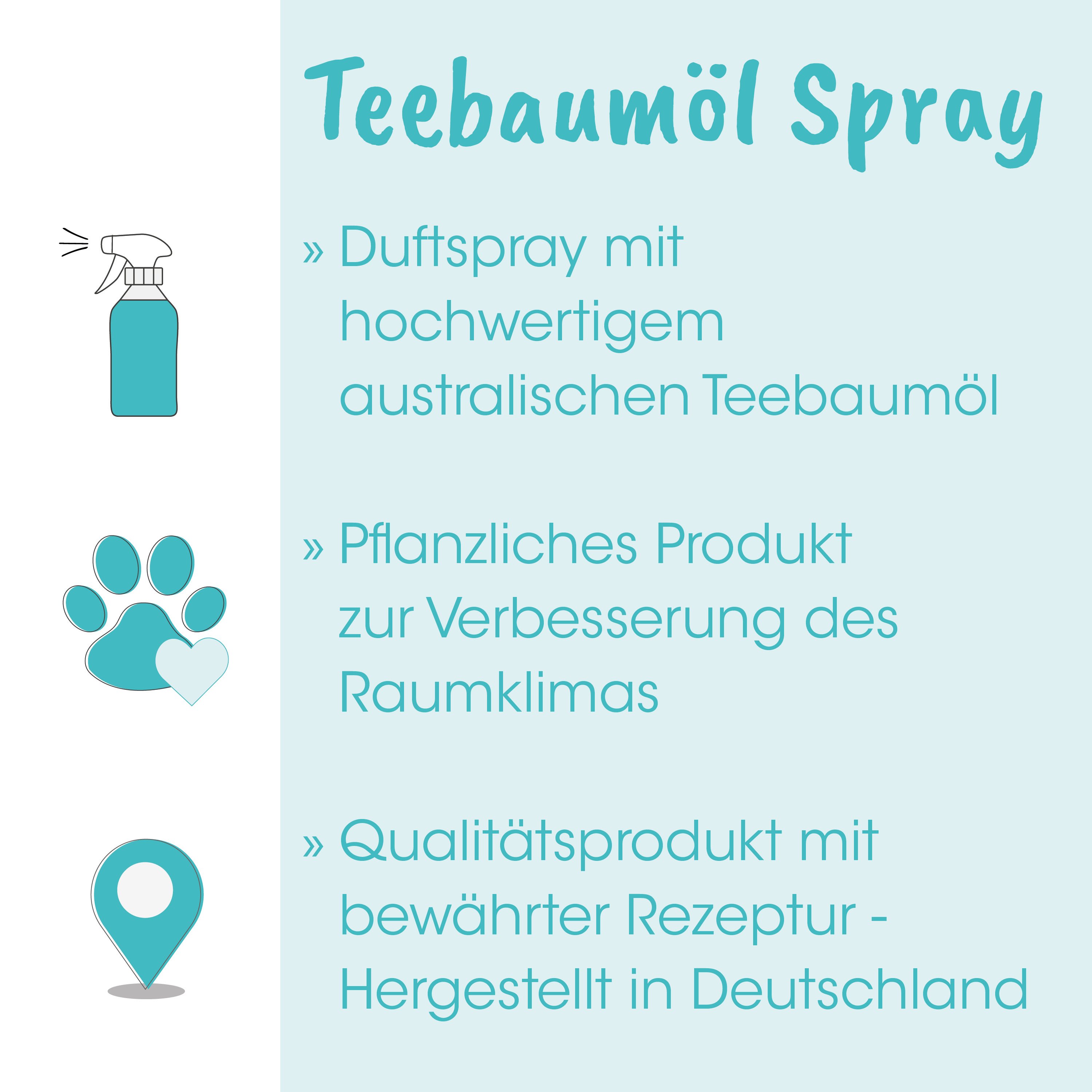 Teebaumöl-Spray, Duftspray, Teebaumöl, Pflanzliches Produkt, Raumklima
