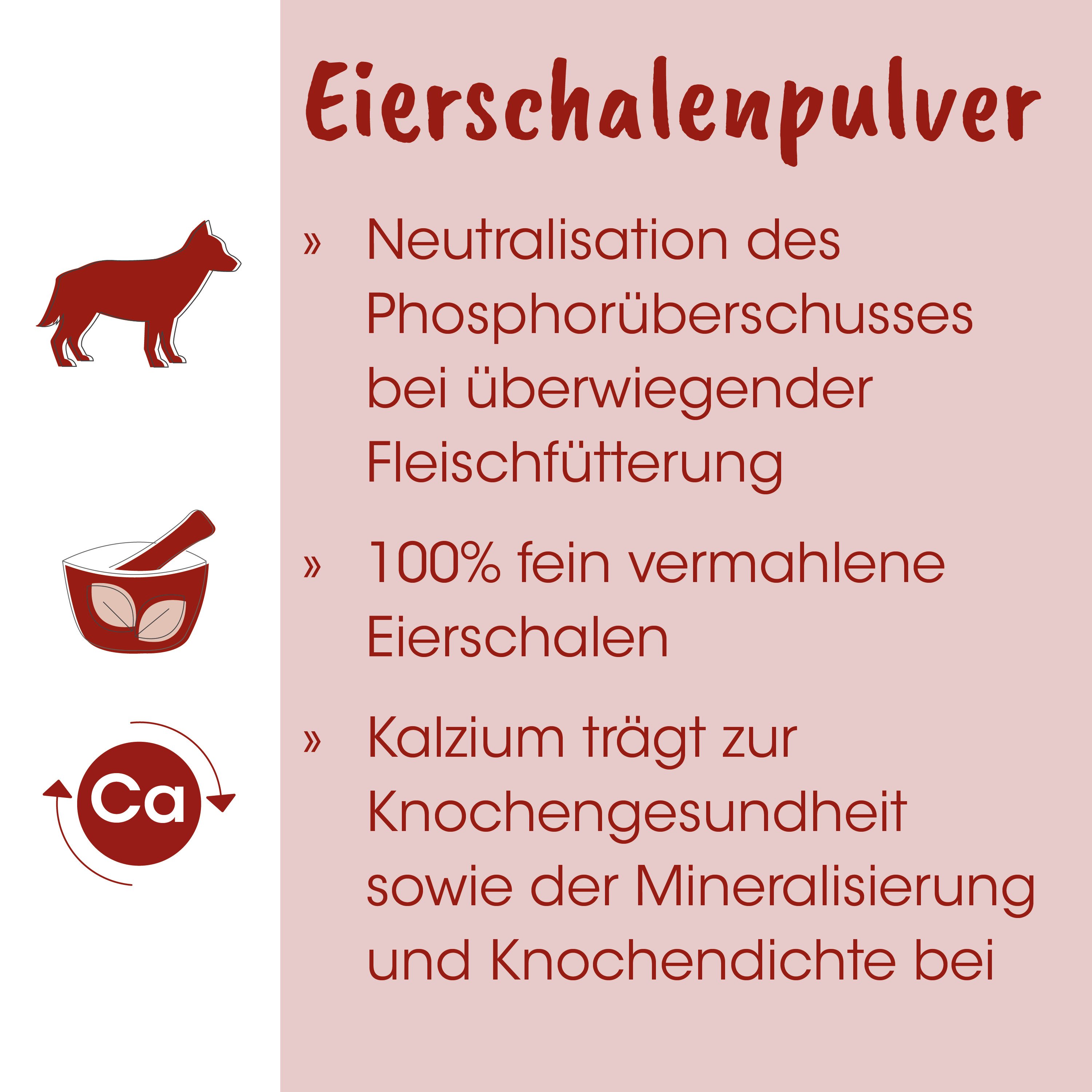 Eierschalenpulver, Eierpulver, Kalzium, Mineralsalz, Futtermittel