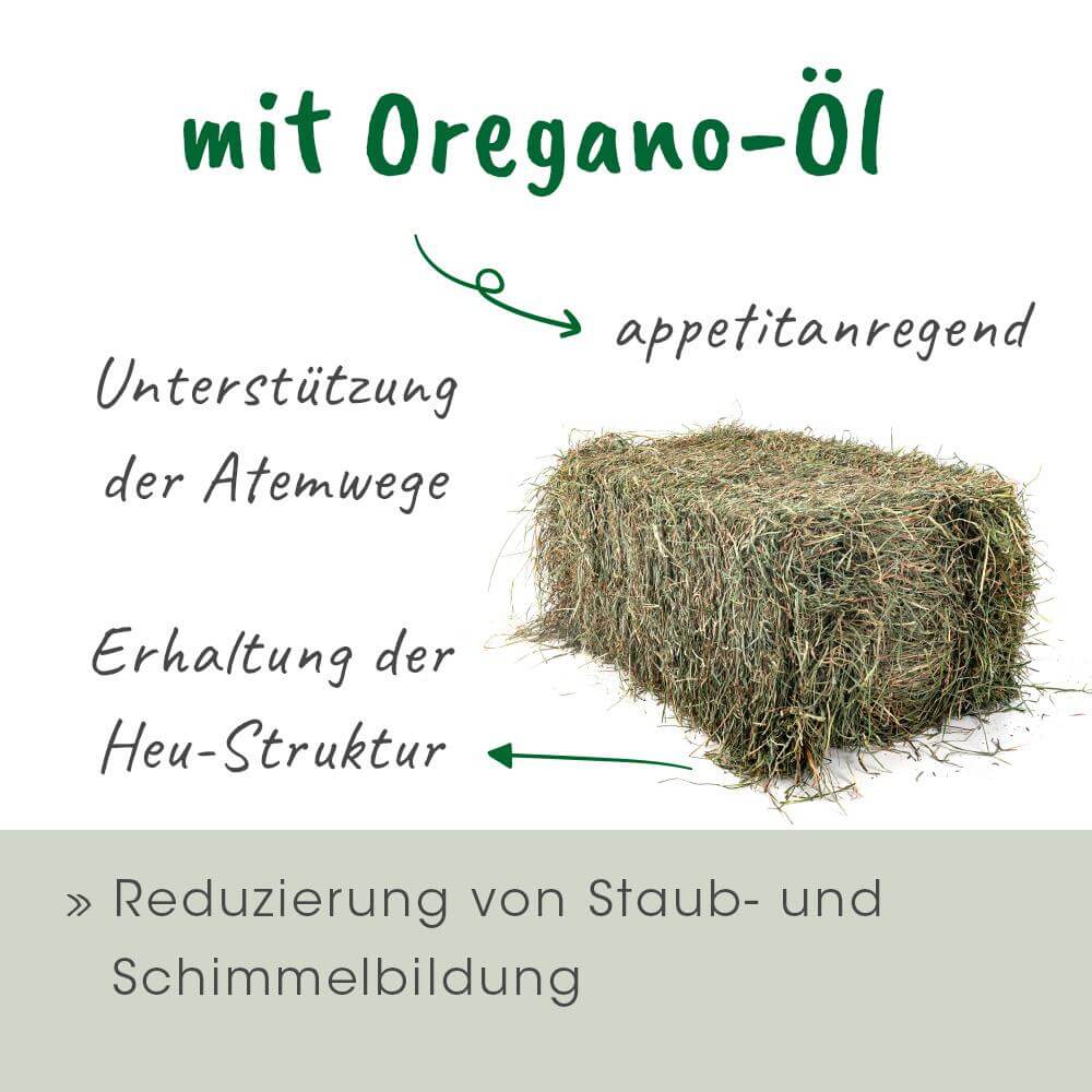 Heuballen, Strohballen, Heu, Staubreduzierung, Oregano-Öl