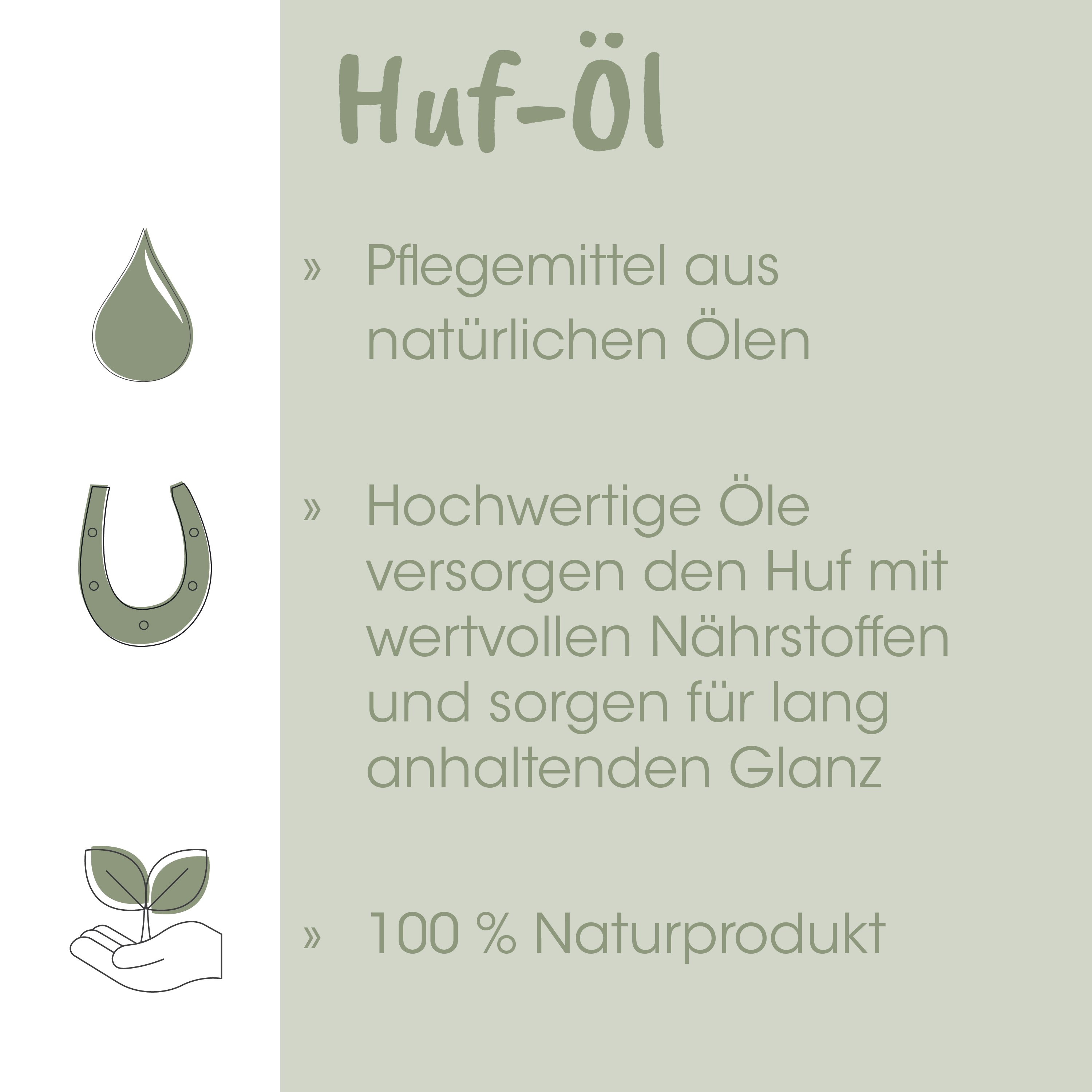 natürliches Öl, Huf-Öl, Pflegeprodukt, Öl-Tropfen, pflanzenbasiert