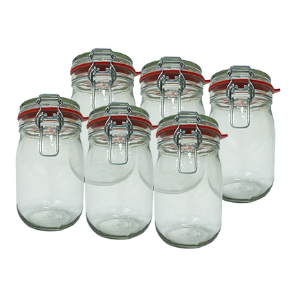 Drahtbügelglas weiß 1,1 L (6 St.)