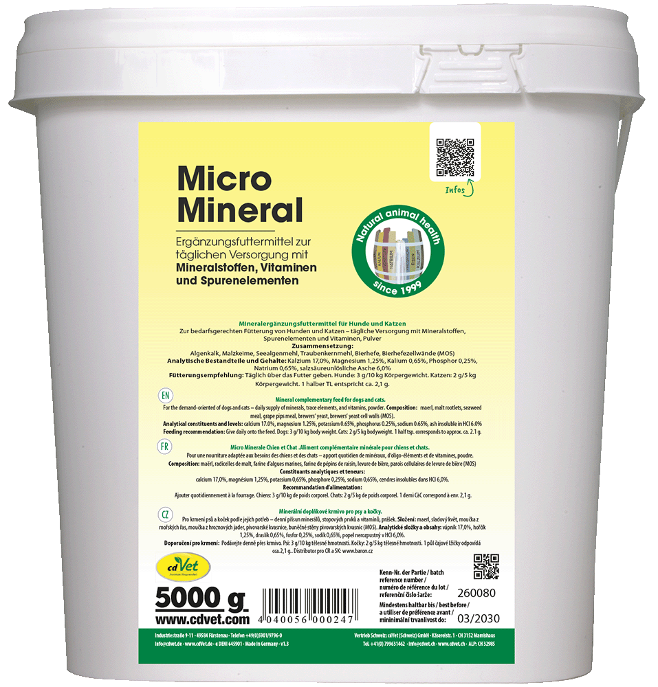 Mineralfutter, Tiernahrung, Mineralstoffe, Gelbverpackung, 5000 g