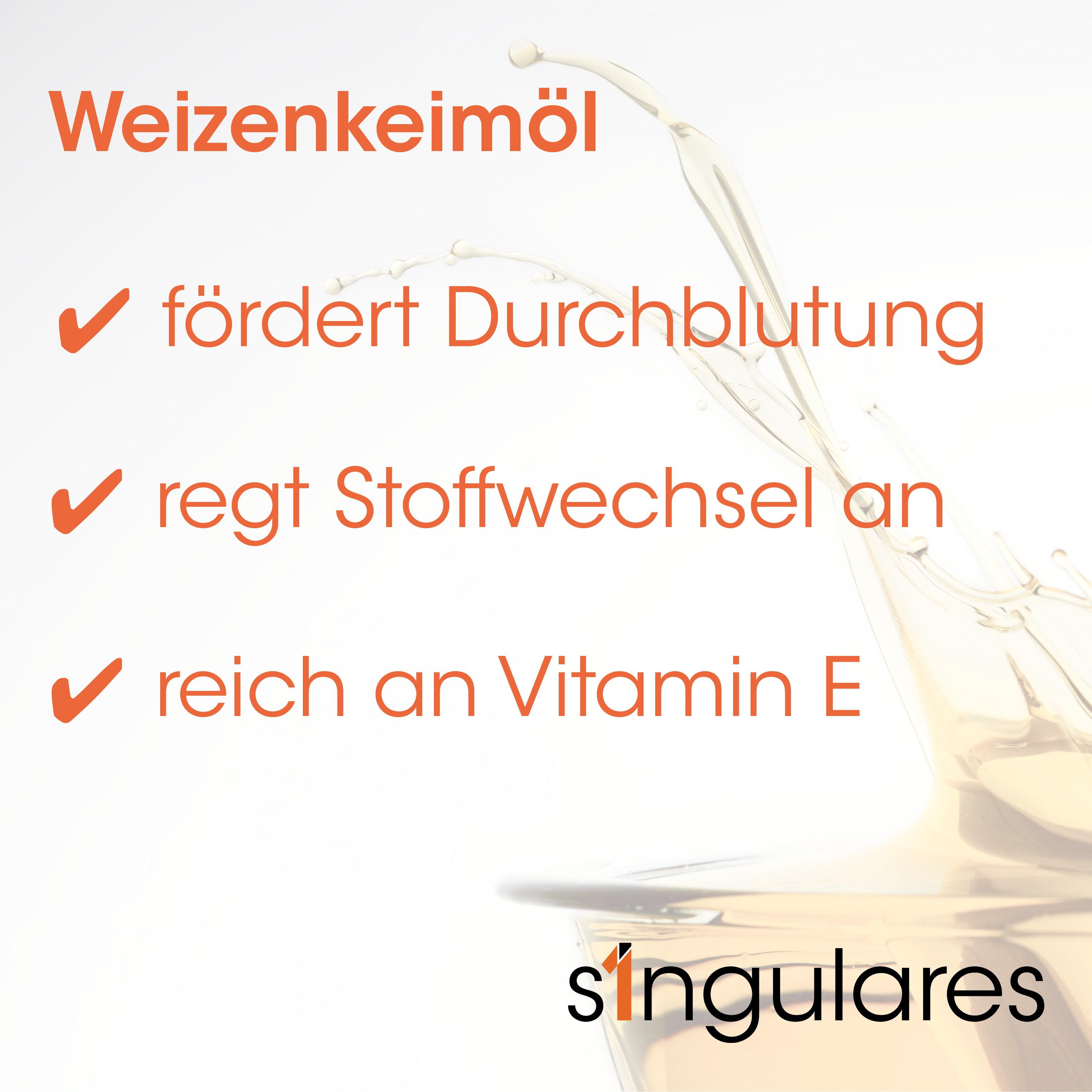 Weizenkeimöl, Durchblutung, Stoffwechsel, Vitamin E, Ölflasche