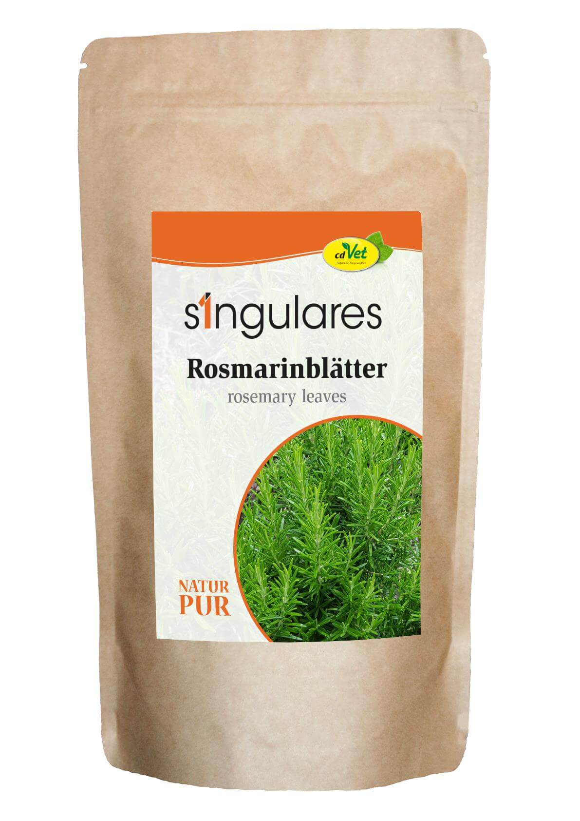 Rosmarinblätter, getrocknete Kräuter, Naturprodukt, Kraftpapierbeutel