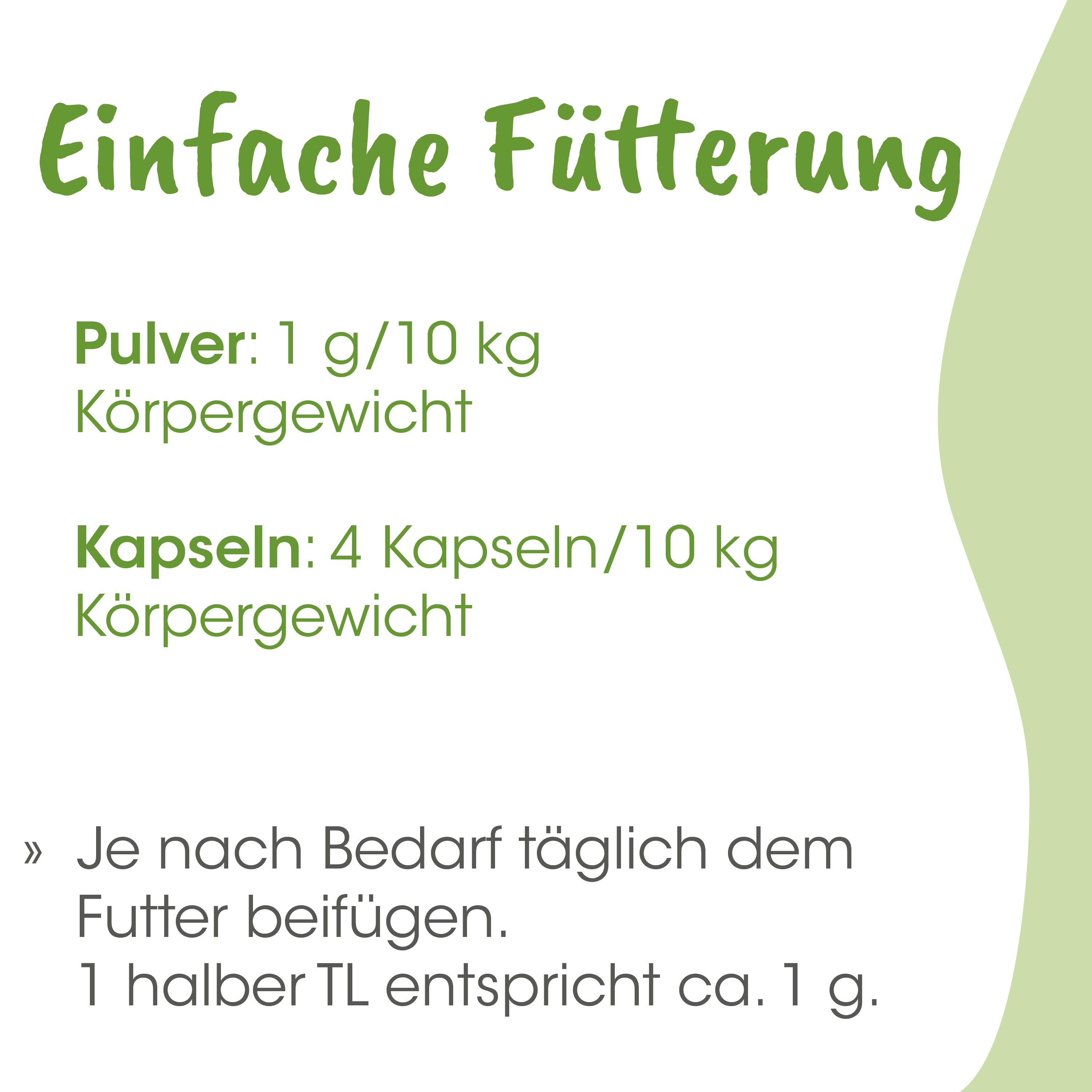 Pulver, Kapseln, Gewicht, Körpergewicht, Fütterung
