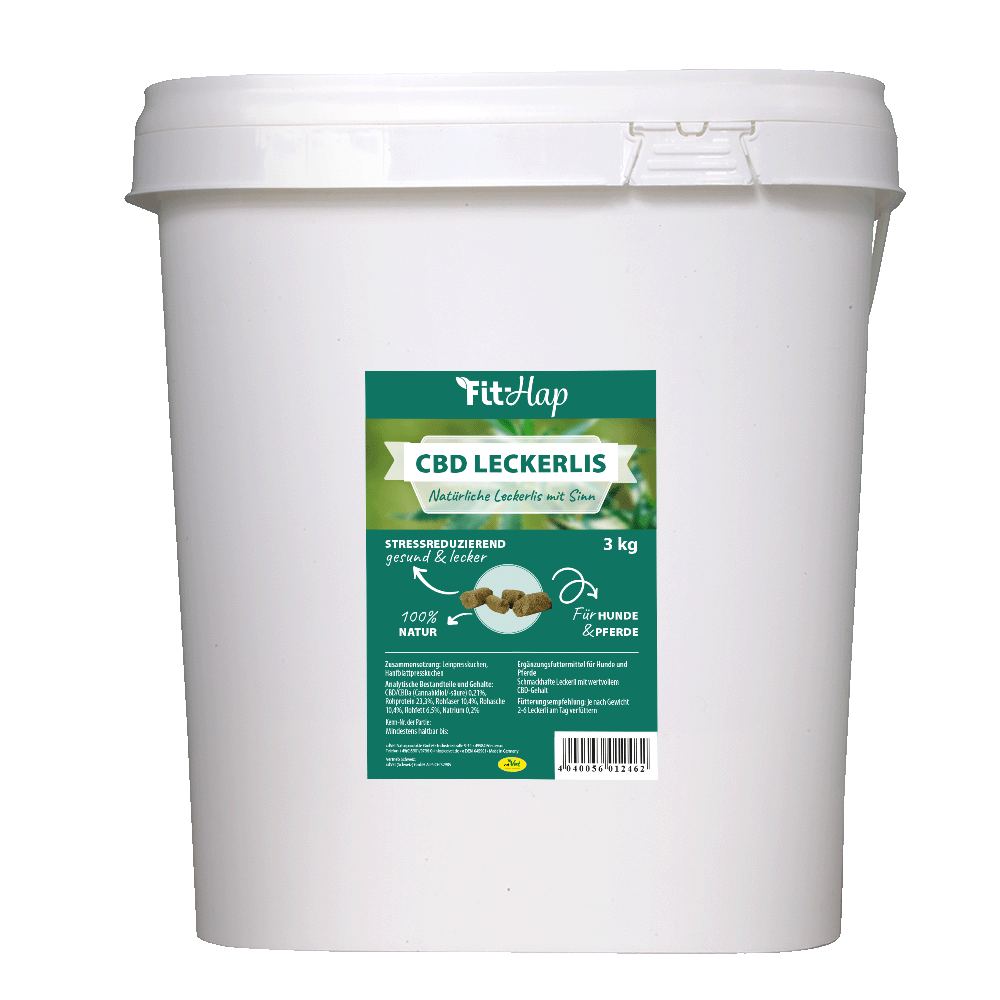 CBD-Leckerlis, Tierfutter, Hund und Pferd, weißer Eimer, 3 kg
