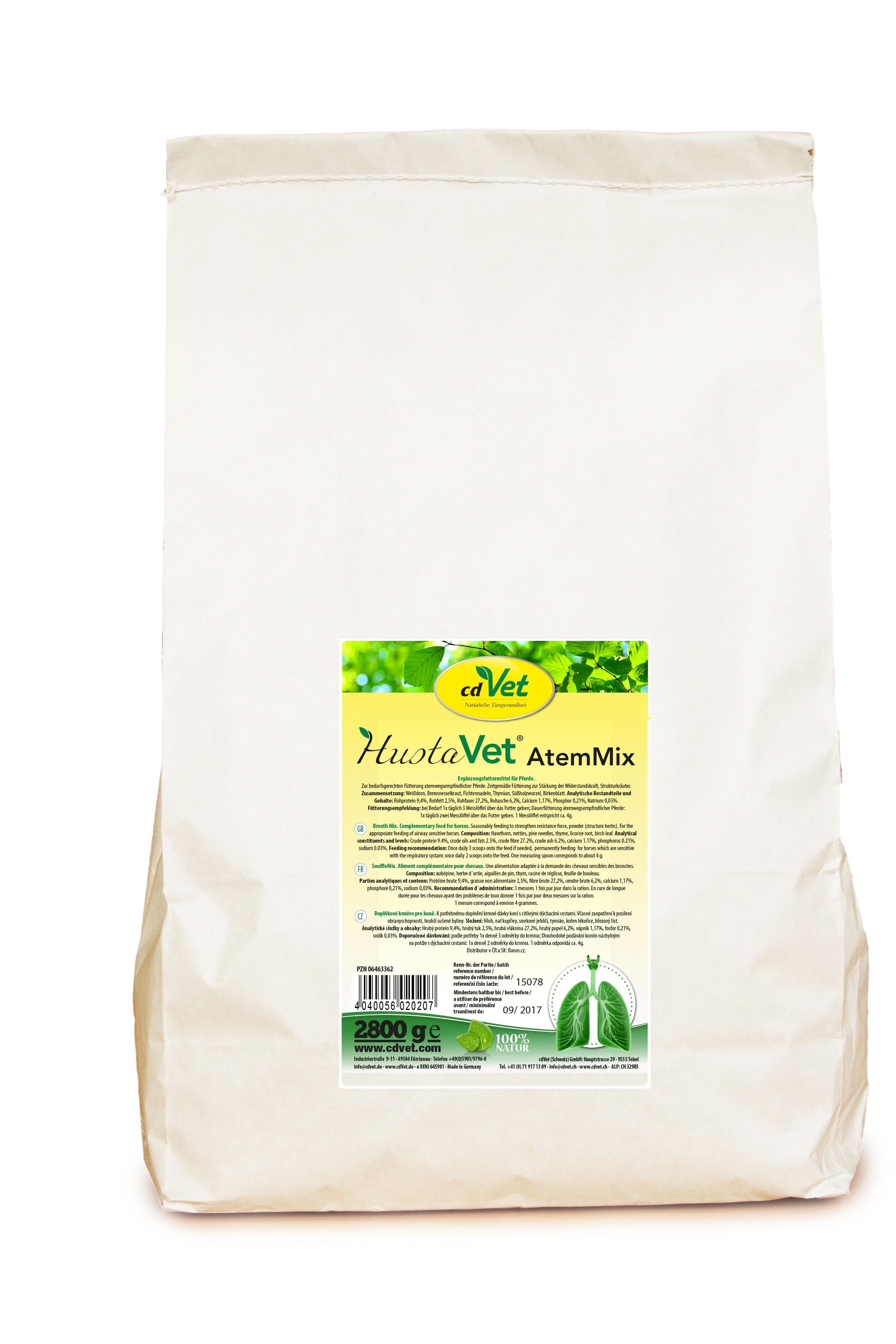 HustaVet, AtemMix, Tierfutter, Veganes Futter, Paketgröße 2800 g