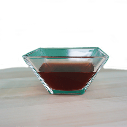 glas, soße, behälter, braun, dreieckig