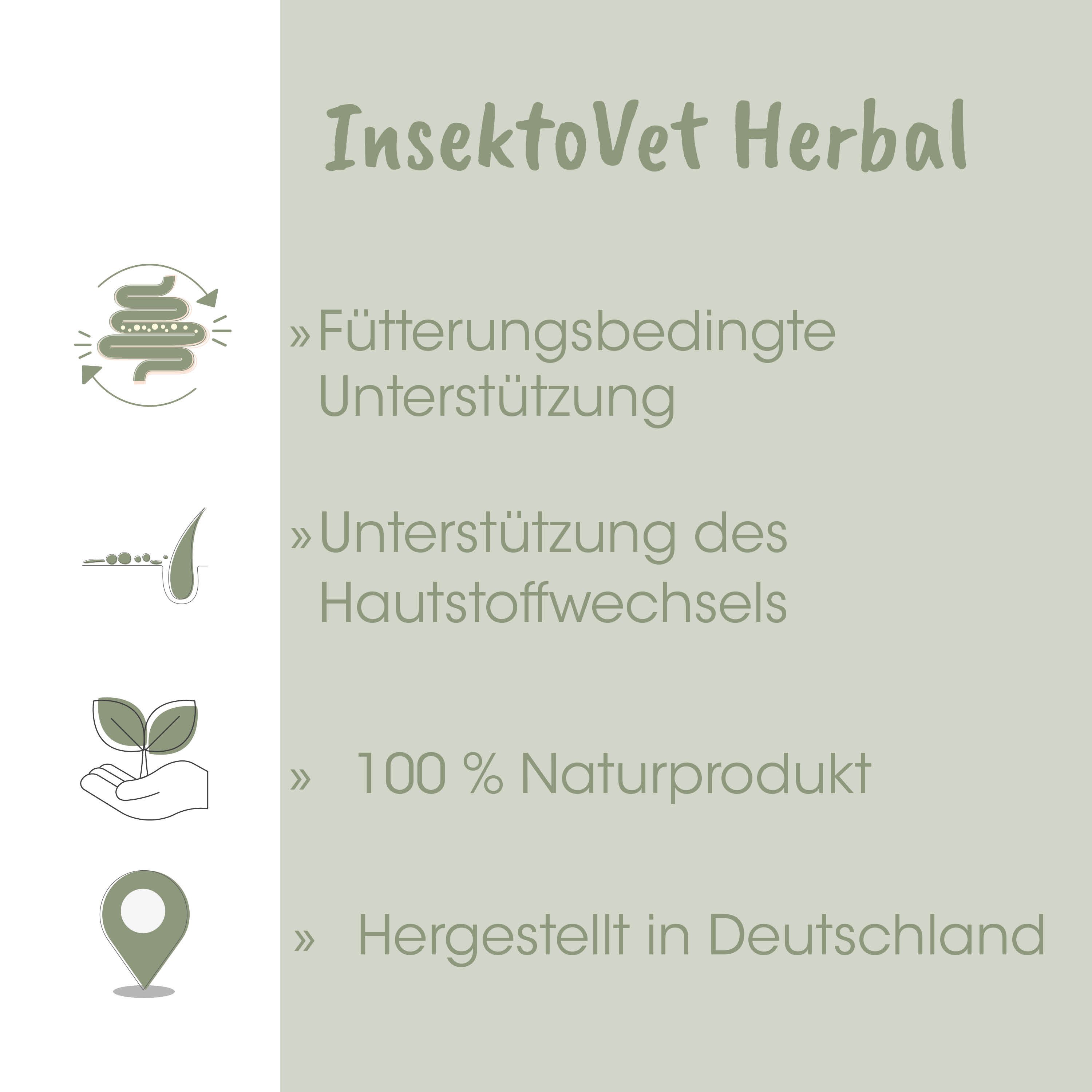 Insektenschutzmittel, Kräutergericht, Fütterungsunterstützung, Hautunterstützung, natürliches Produkt