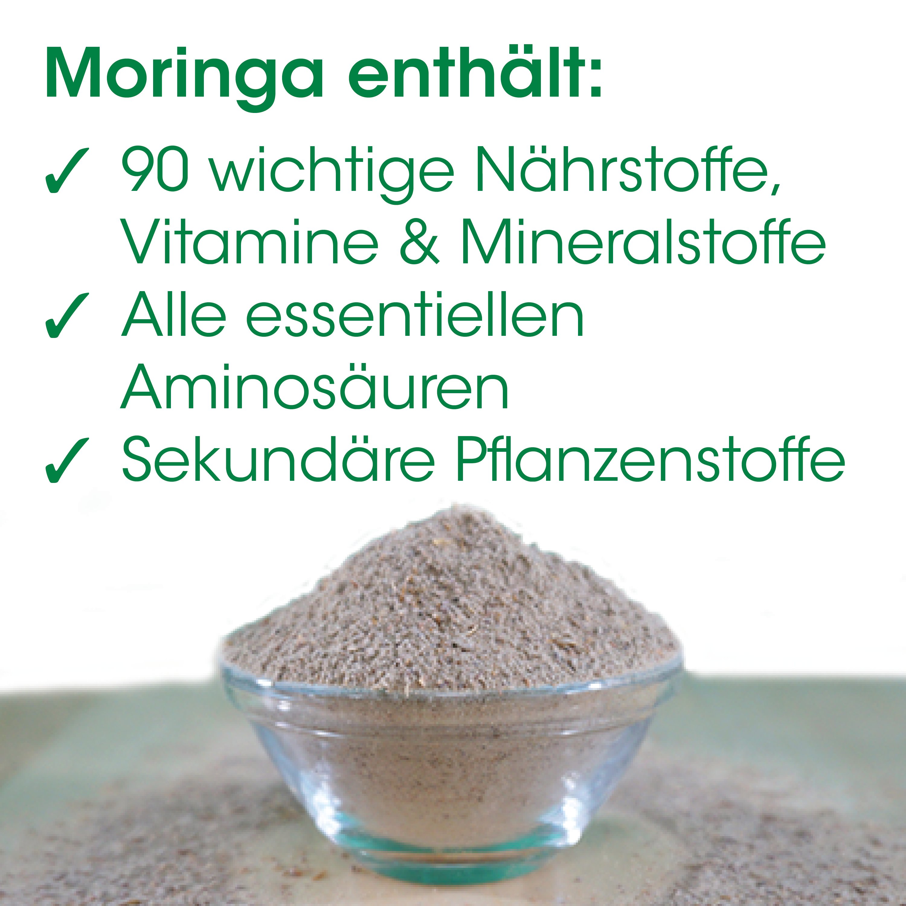 Moringa, Nährstoffe, Vitamin, Mineralstoffe, Pflanzenstoffe