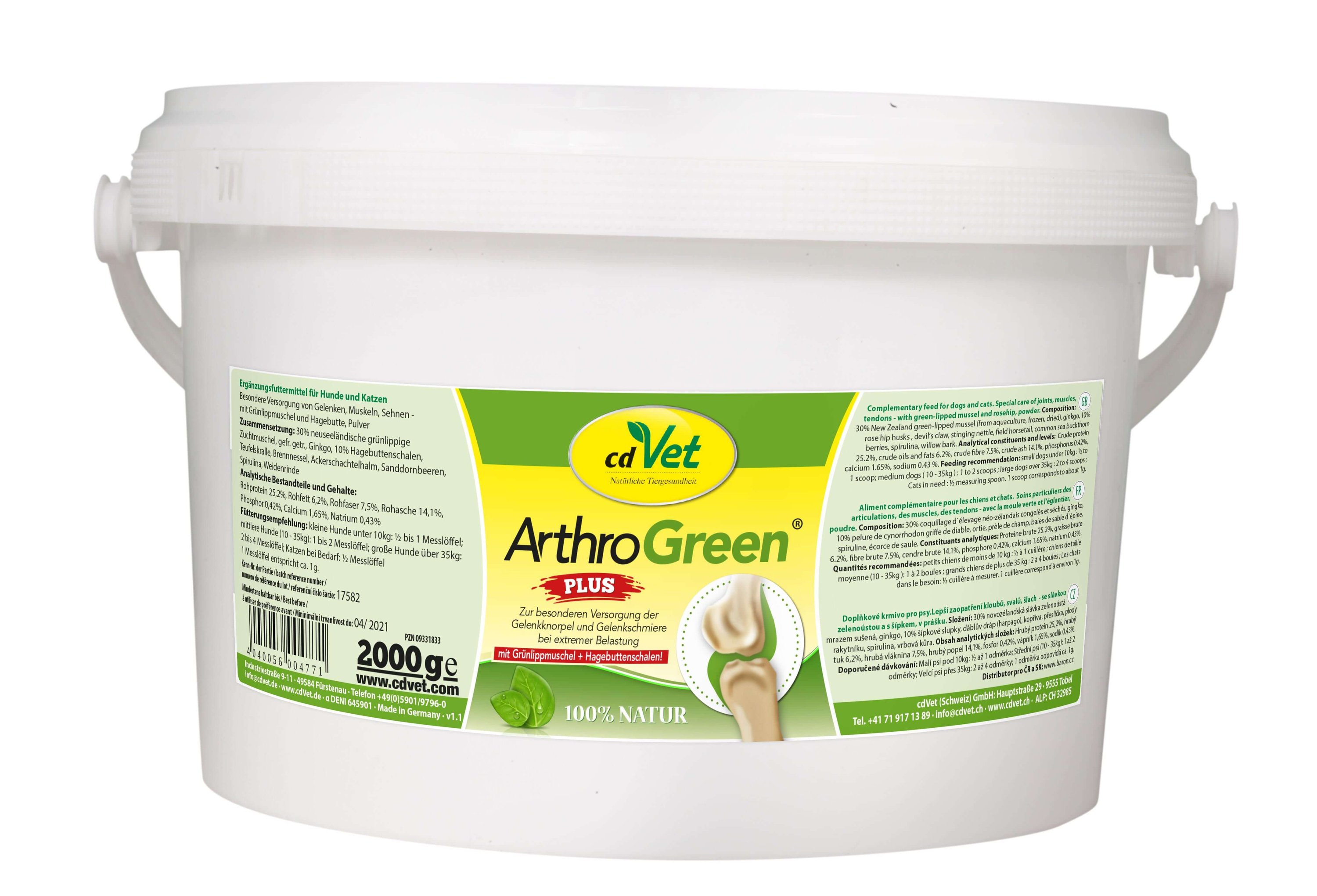 Ergänzungsfutter, Hunde Katze, ArthroGreen, 2000 g, Naturprodukt