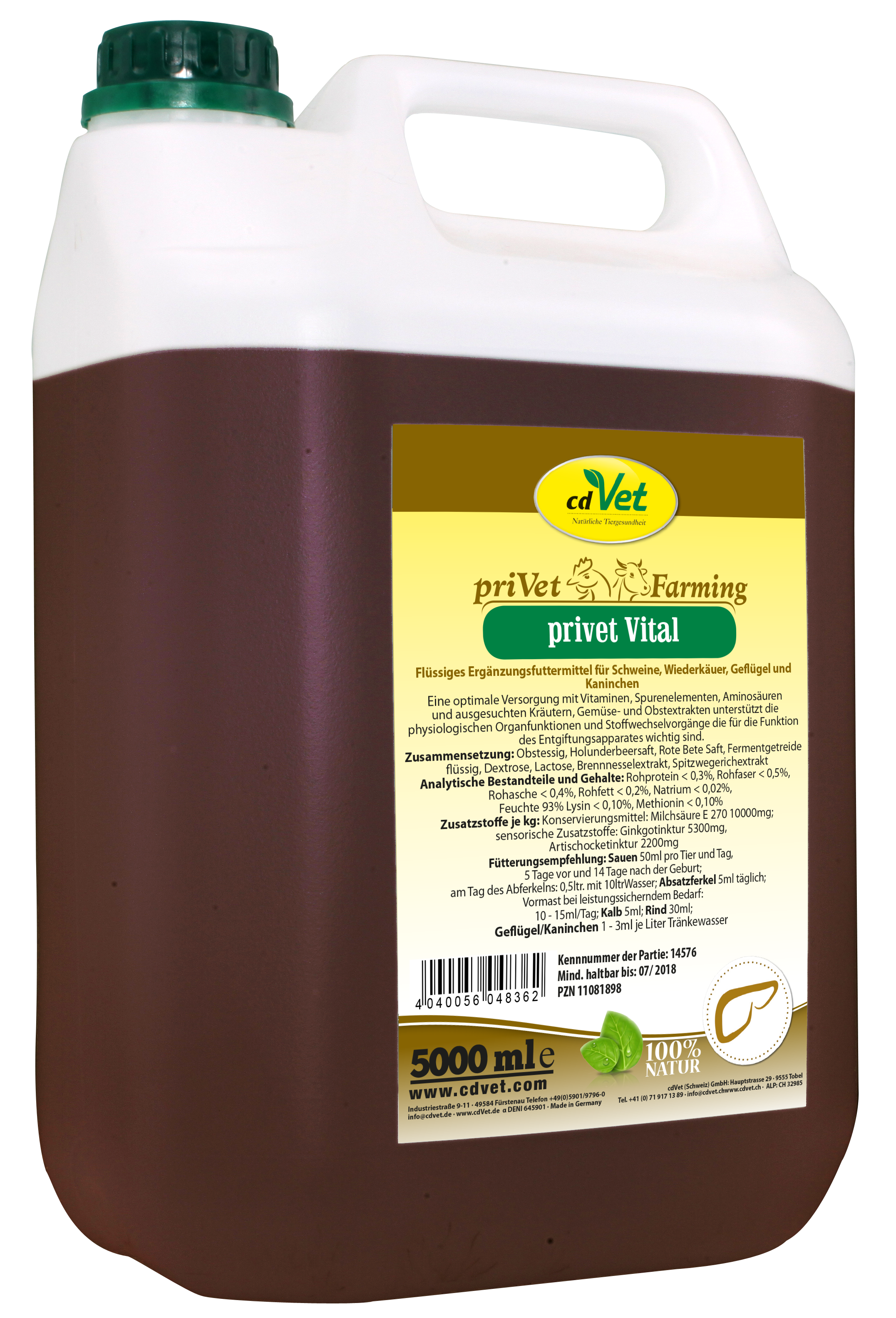 Schweinefutter, Ergänzungsfutter, Flüssig, 5000 ml, privet Vital