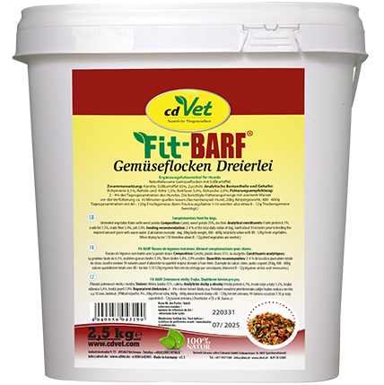 Eimer, Futter, Gemüseflocken, Dreierlei, 2,5 kg