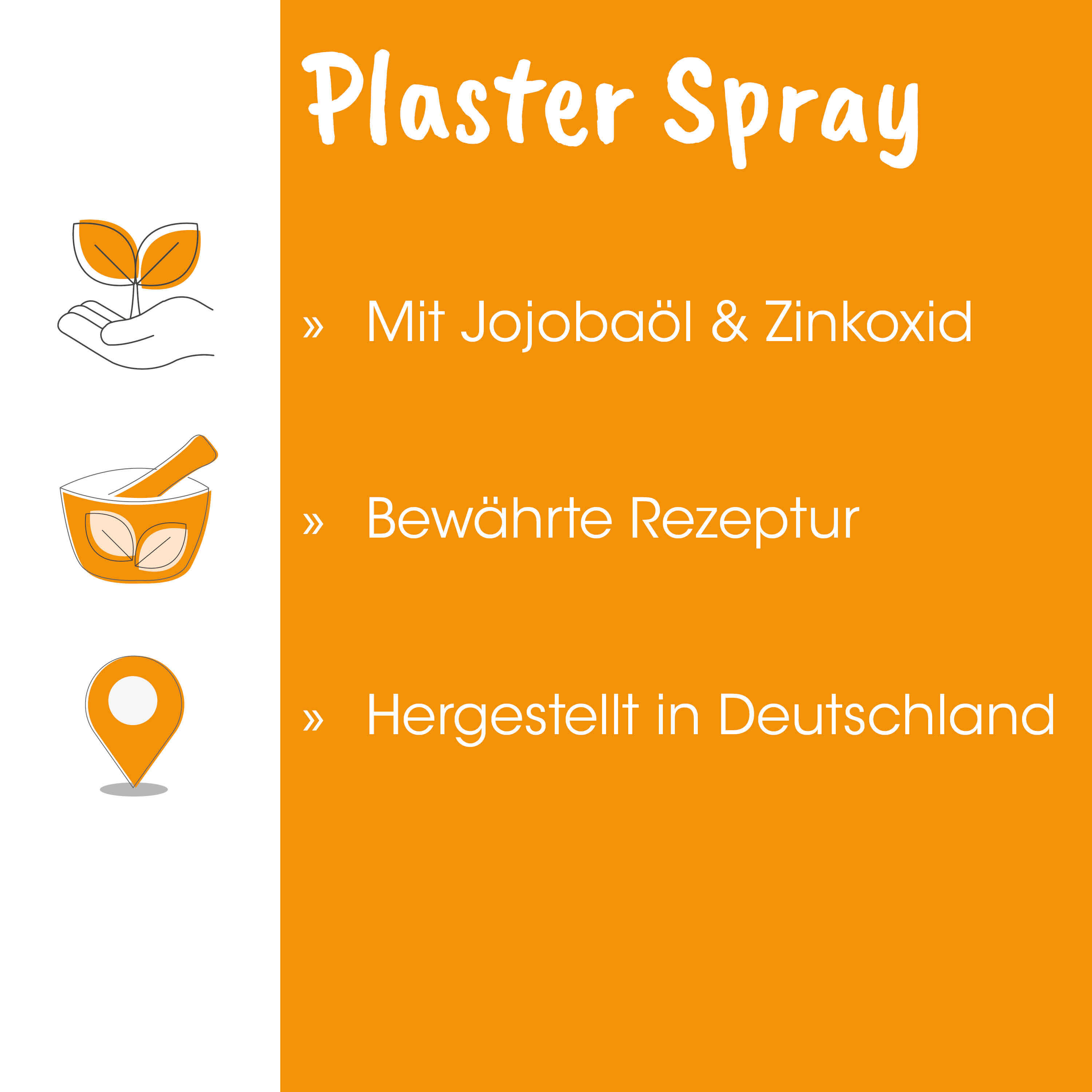 Plaster Spray, Jojoböl, Zinkoxid, Beutel, Herstellt in Deutschland