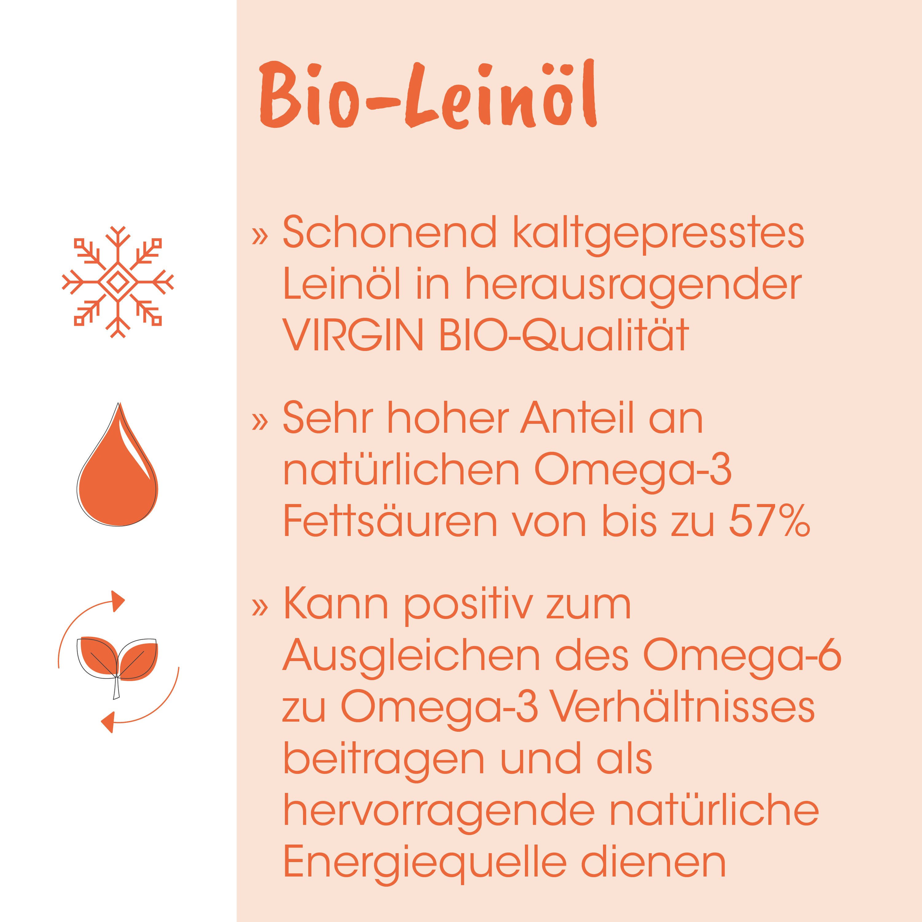 Bio-Leinöl, Leinöl, Öl, Omega-3, BIO-Qualität