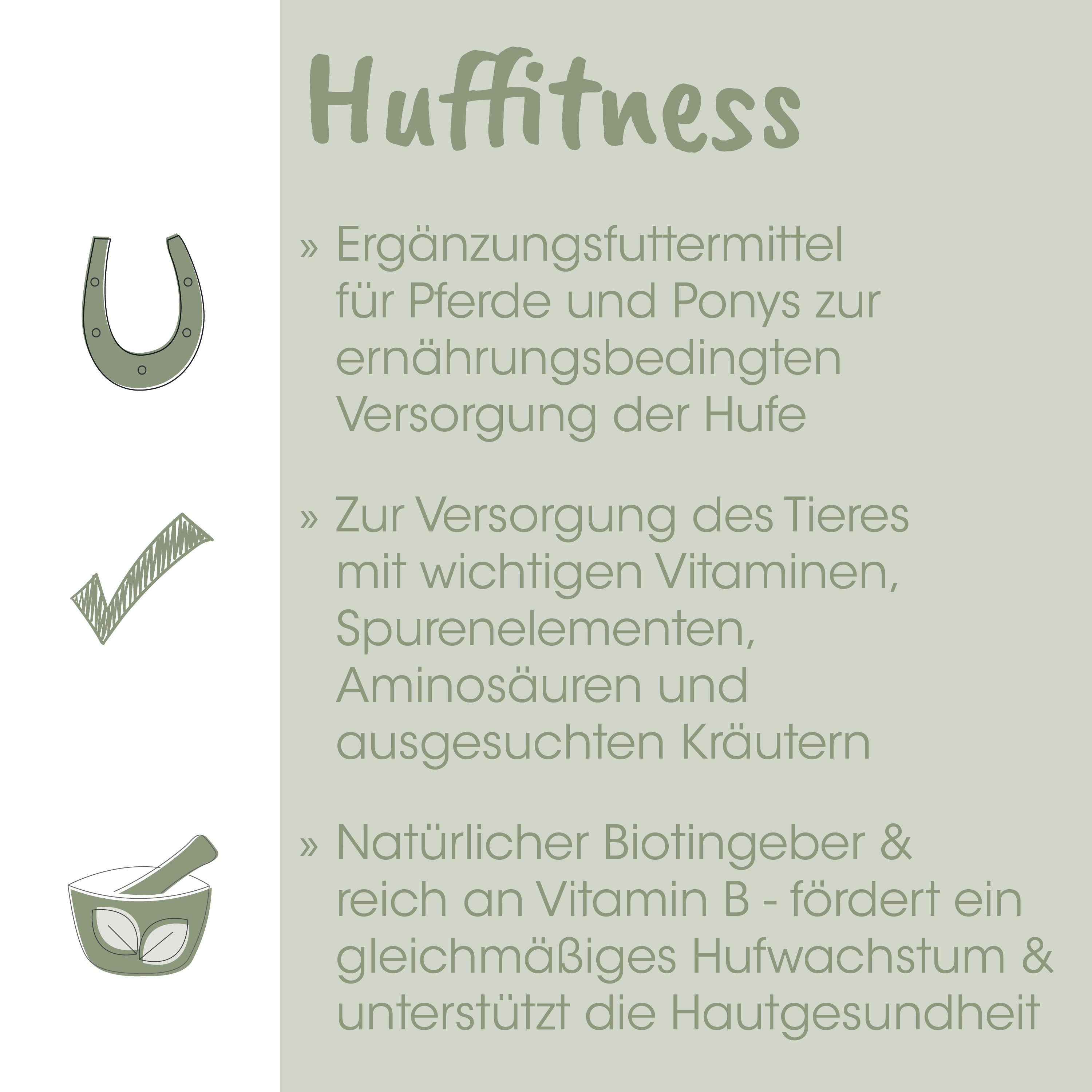 Hufeisen, Futtermittel, Nahrungsergänzung, Kräuter, Schüssel
