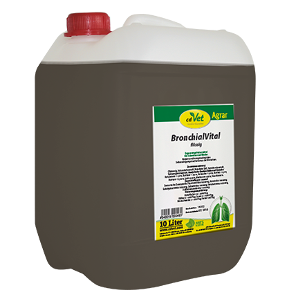 BronchialVital, Flüssigzusatz, 10-Liter-Kanister, Ergänzungsfuttermittel, Roter Schraubverschluss