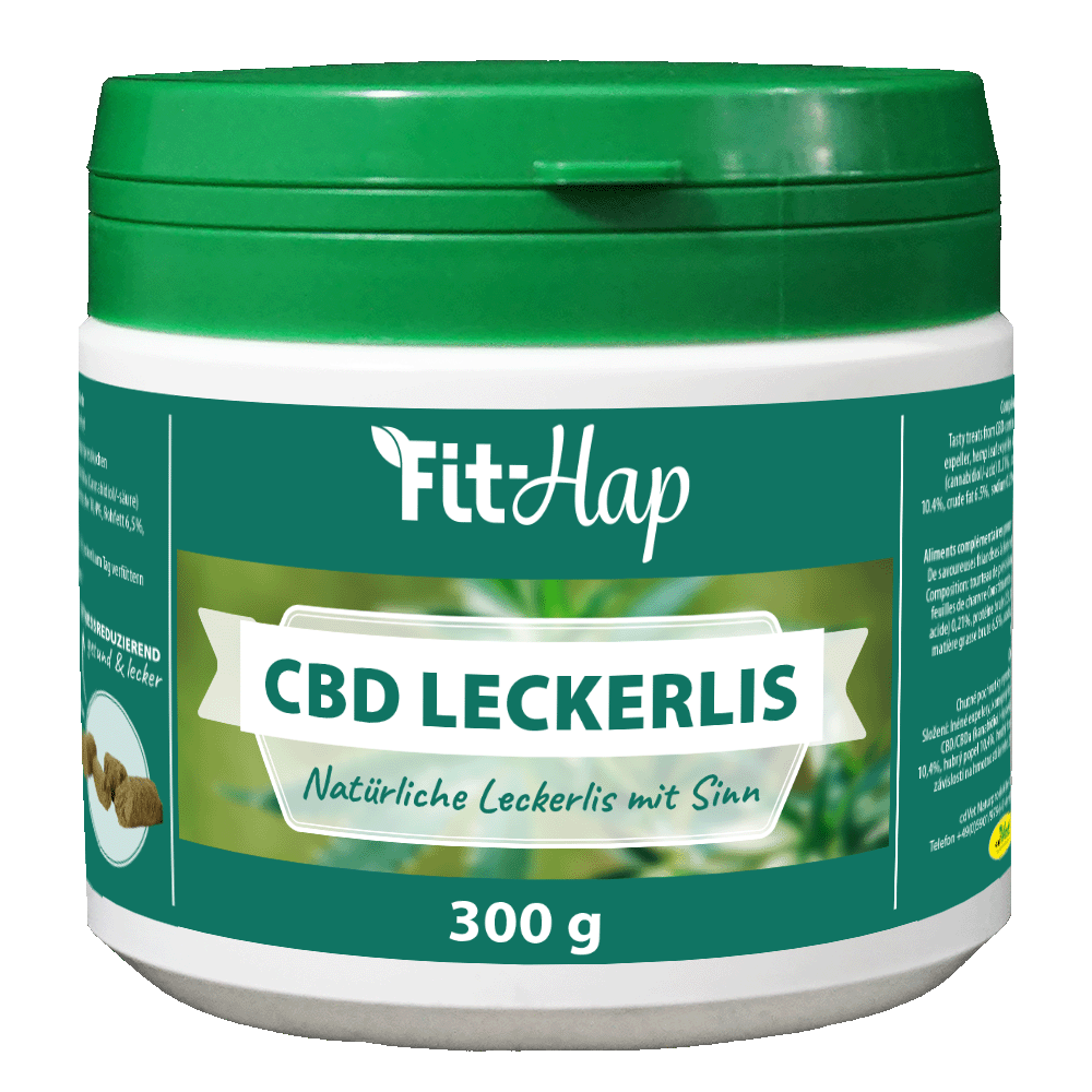 CBD-Leckerlis, Tierleckerlis, 300 g, Grüner Deckel, Kunststoffdose