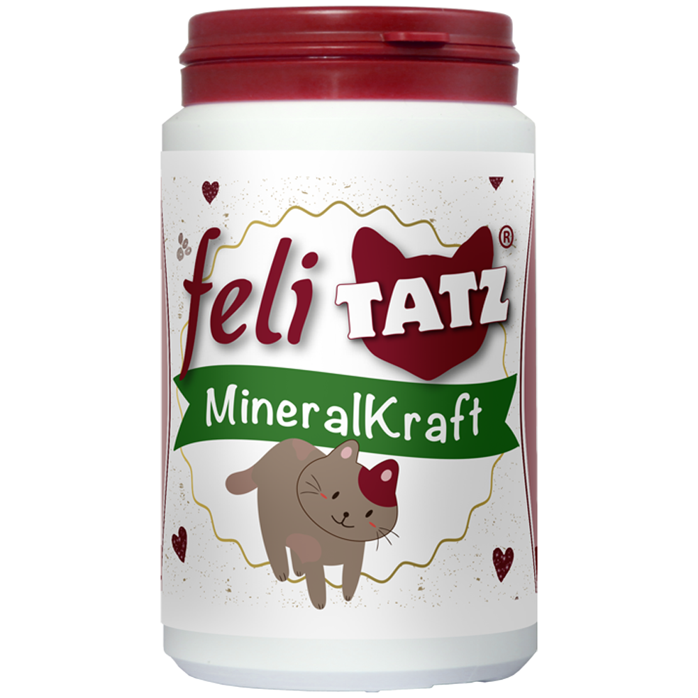 Mineralkraft, Katze, Herz, Weiße Flasche, Roten Deckel