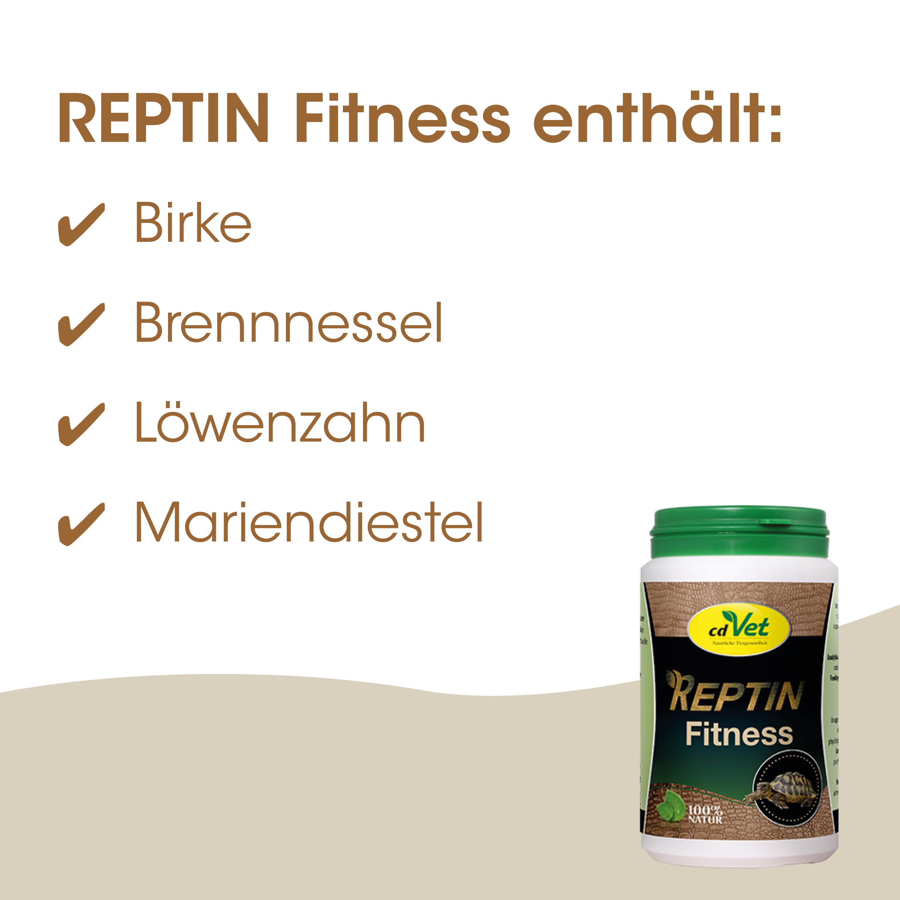 Tiernahrung, Futtermittel, Reptin Fitness, Löwenzahn, Mariendistel