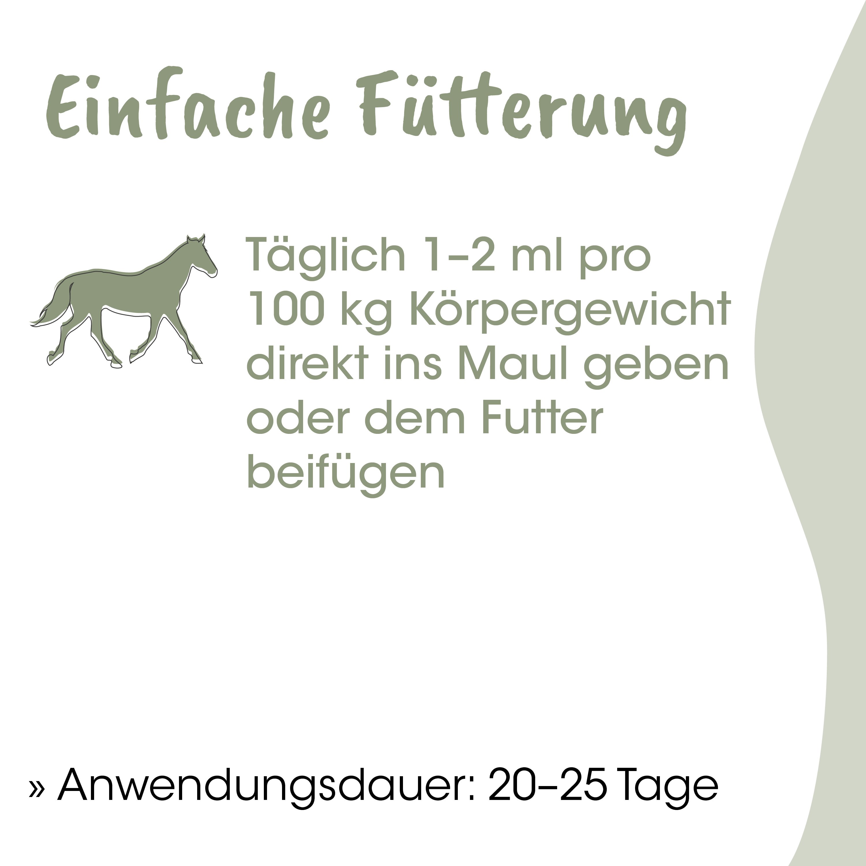 pferd, illustration, schritt-für-schritt, futteranleitung, anwendungshinweis
