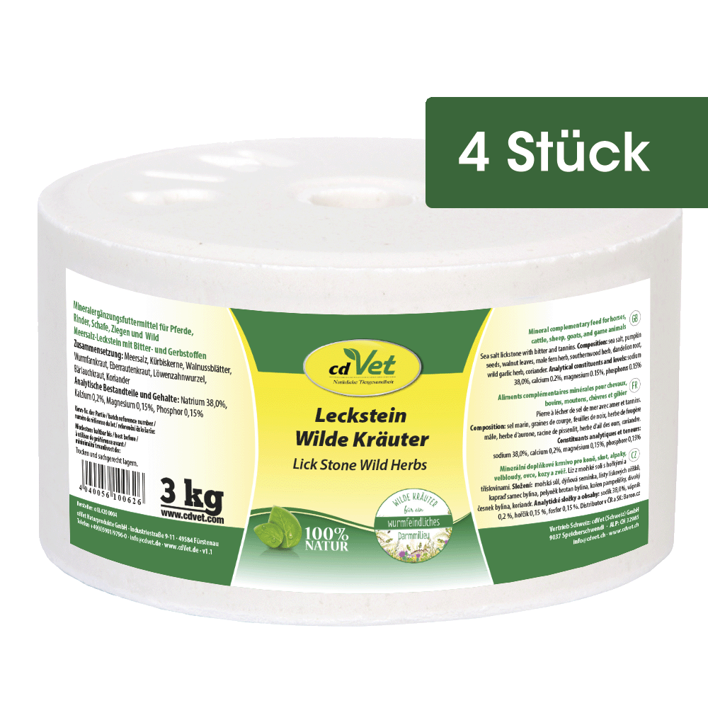 Wilde Kräuter, Lick Stone, Mineralfutter, 3 kg, Naturprodukt
