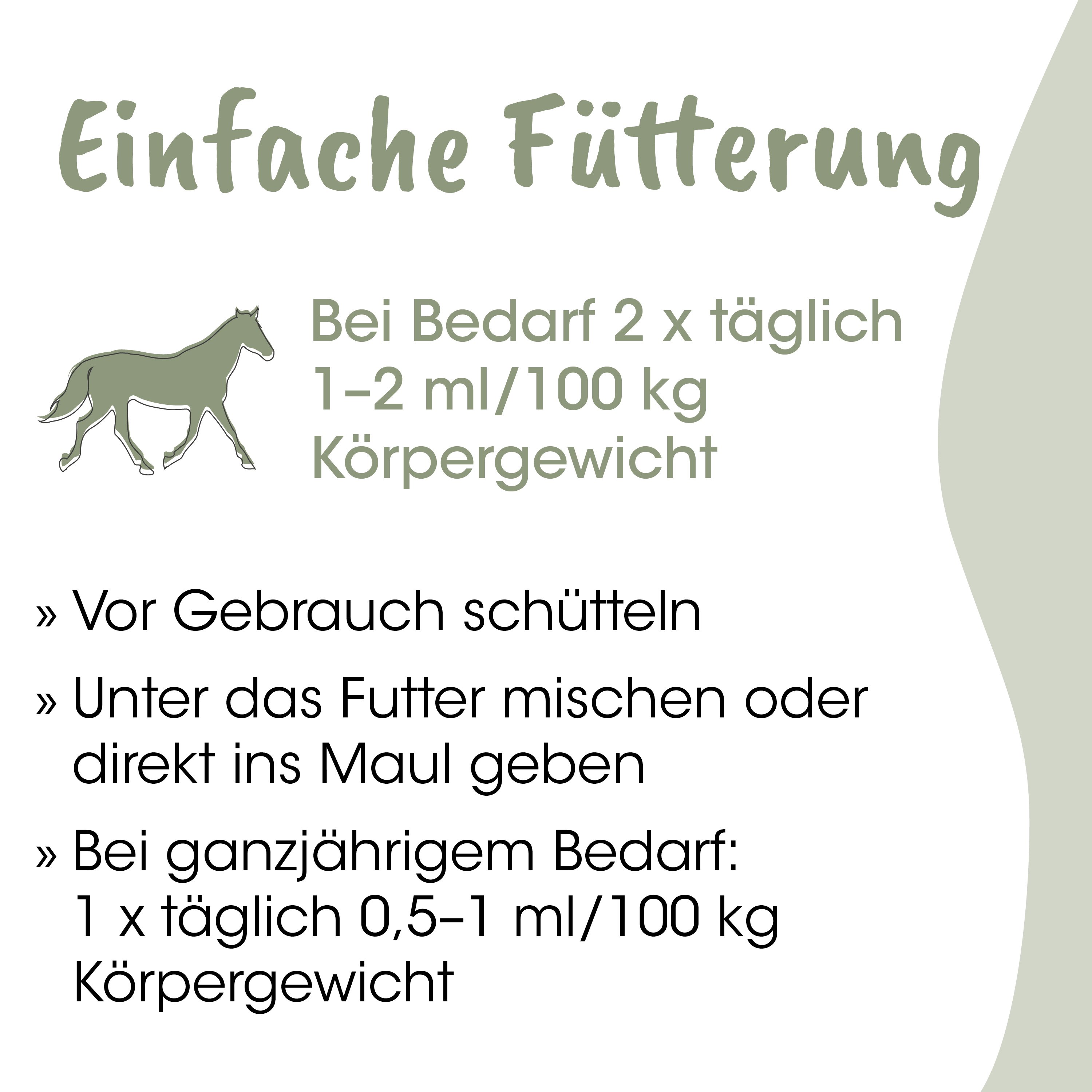 Haltung, Pferd, Futter, Menge, Anwendung