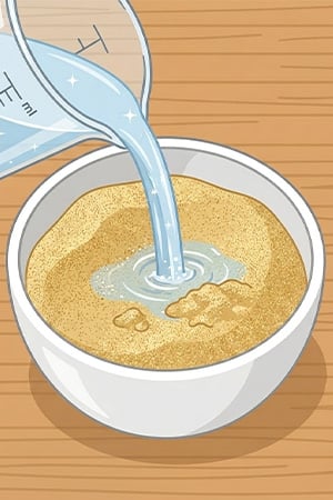 powder, baby formula, bowl, water, mixing