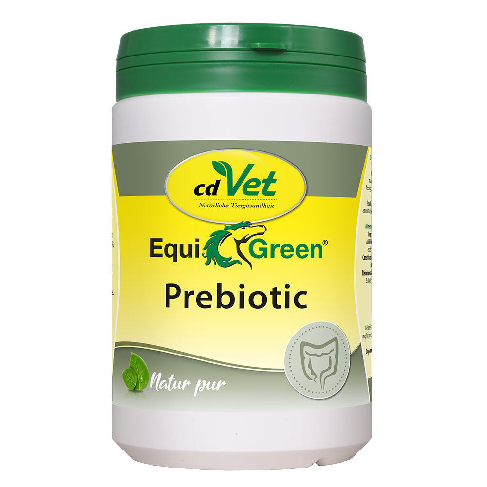 Pferde-Ergänzungsfutter, Präbiotikum, Kunststoffdose, grüner Deckel, Darmgesundheit