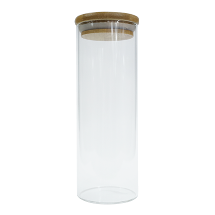 Glas 500 ml mit Bambusdeckel, 100*100mm