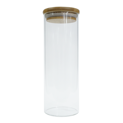 Glas 500 ml mit Bambusdeckel, 100*100mm