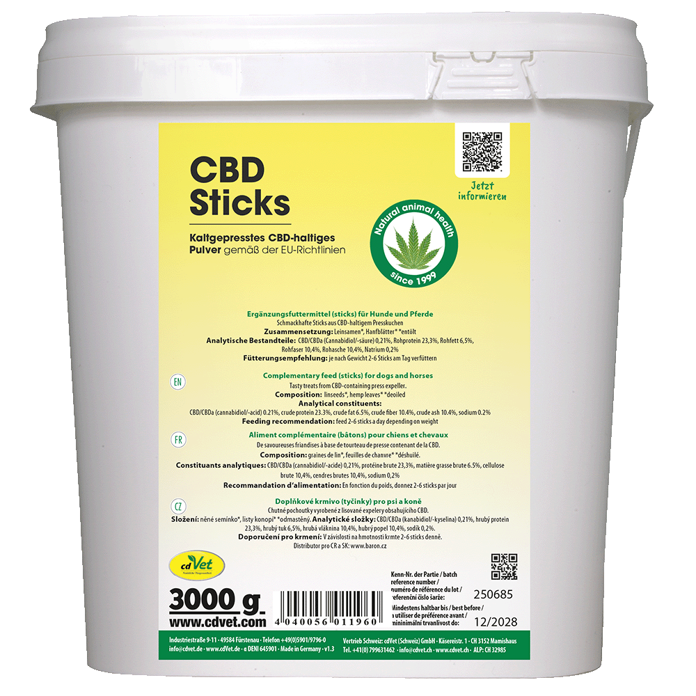 CBD Sticks, CBD Pulver, Hunde Pferde Futter, Naturheilmittel, 3000 g