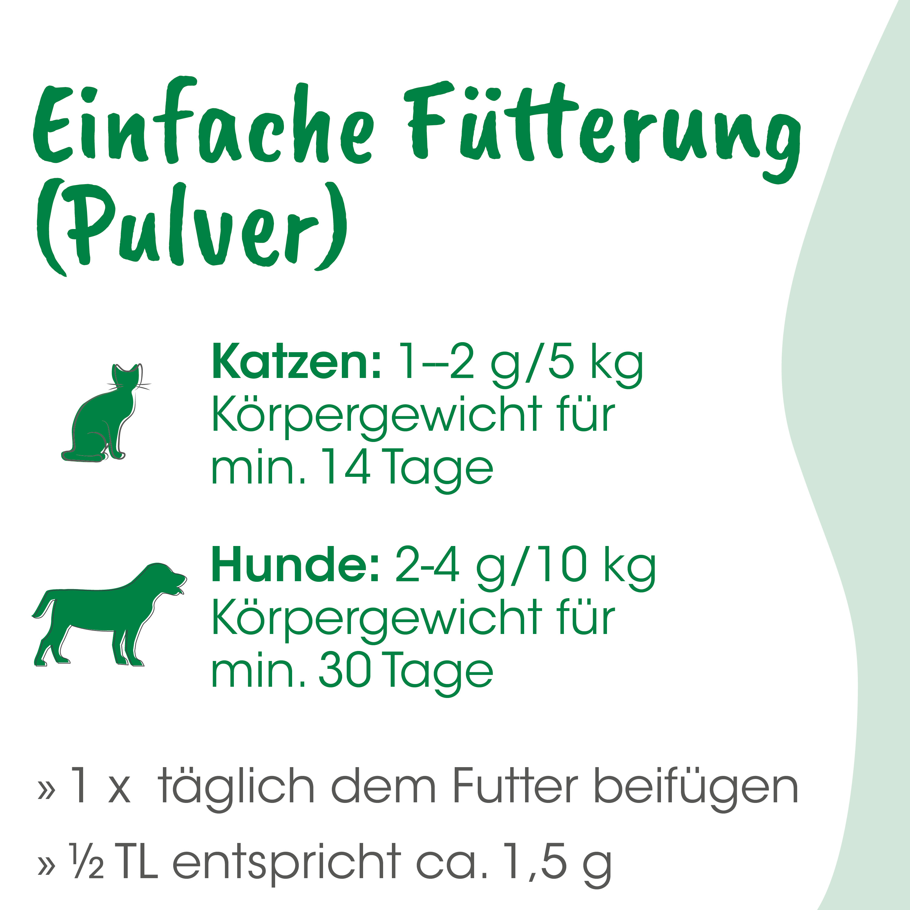 Futterpulver, Katzenfutter, Hundeernährung, Tierfutter, Pulverform