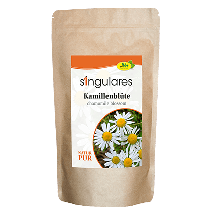 Kamillenblütentee, getrocknete Kamille, Kräutertee, Naturprodukt, Standbeutel