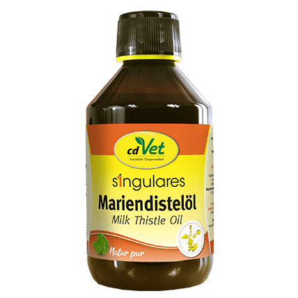 Milch-Thistle-Öl, Mariendistelöl, Ölflasche, Natur pur, cdVet? (Marke)