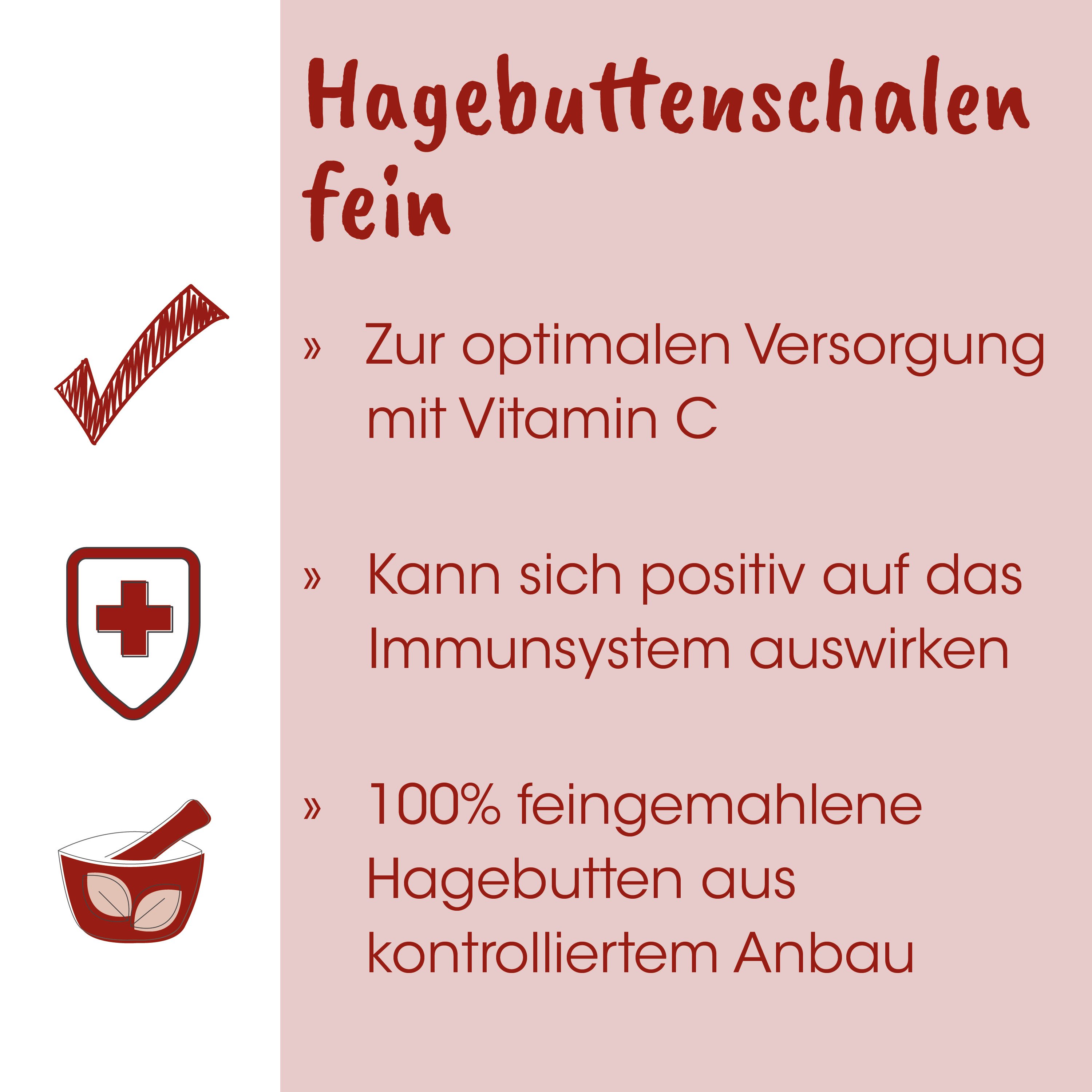 Hagebuttenschalen, fein, Vitamin C, Immunstärkung, Kapseln