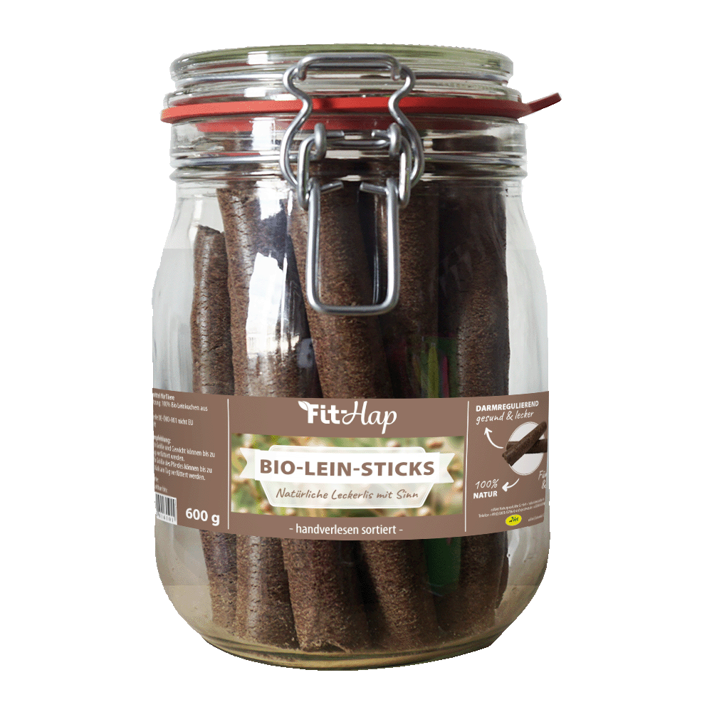 Fit-Hap Organic Linseed Expeller Sticks 600 g