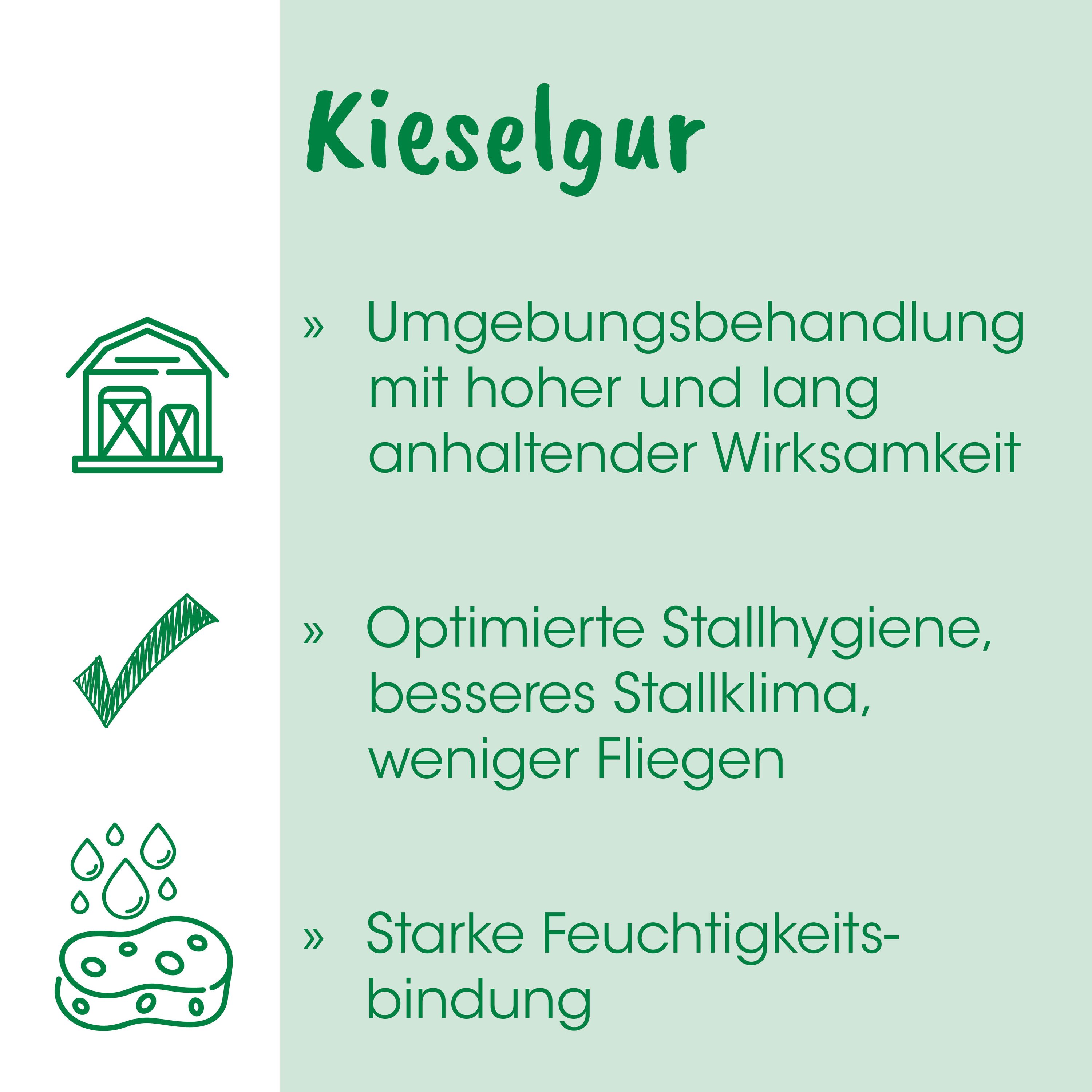 Kieselguhr, Umgebungsbehandlung, Wirksamkeit, Stallhygiene, Naturprodukt, Kieselgur, Umgebungsbehandlung, Stallhygiene, Wirkamkeit, Feuchtigkeitsbindung