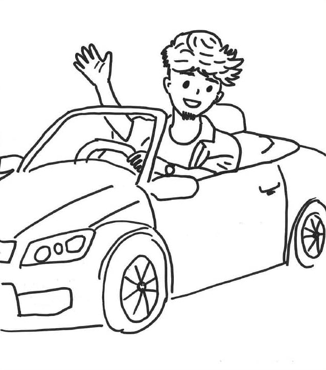 Autos, Sportwagen, Cabrio, Offenes Verdeck, Person im Auto