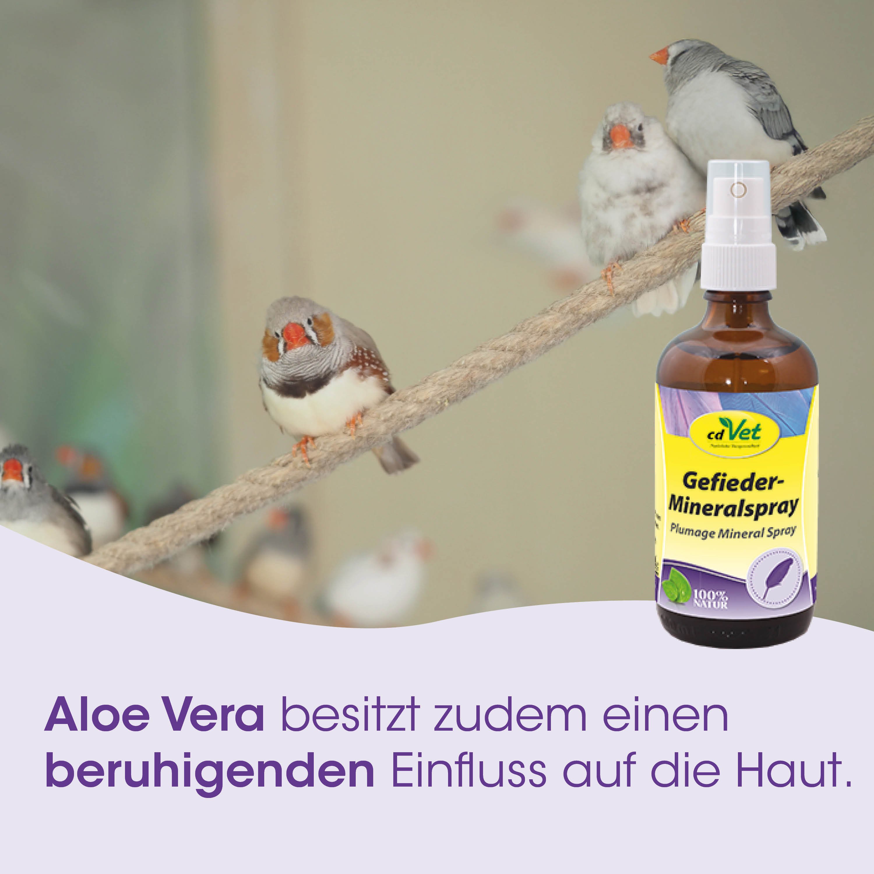 Vogelpflege, Spray, Flasche, Mineral, Aloe