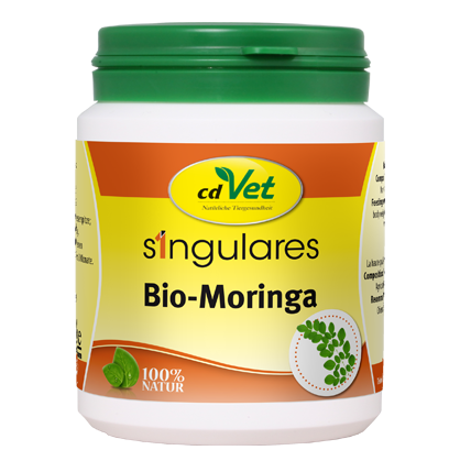 Moringa-Präparat, Bio-Moringa, Grüner Deckel, Gelb-orange Etikett, 100 % natur