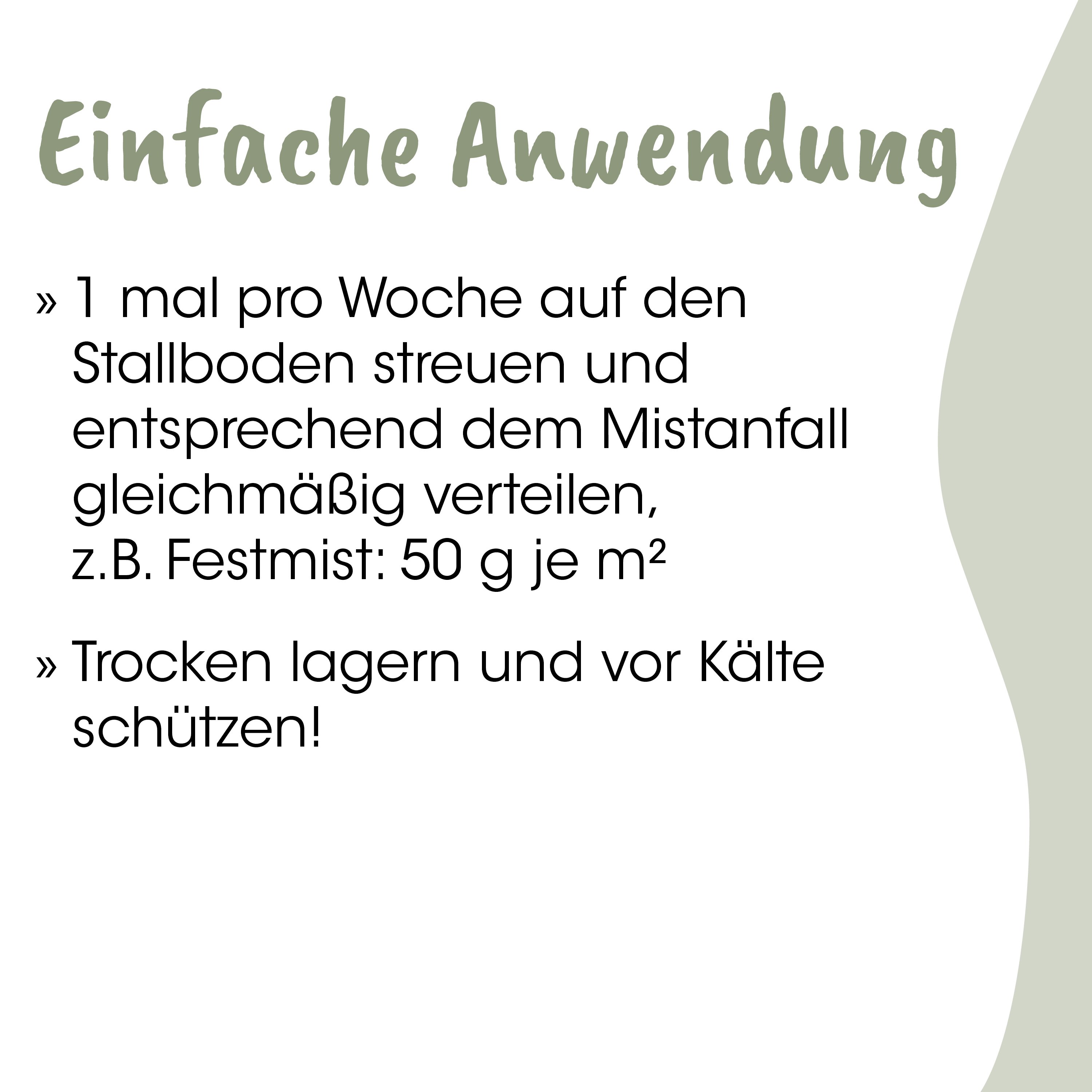Stallboden, Stall, Trocken lagern, Kälte schützen, Verteilung