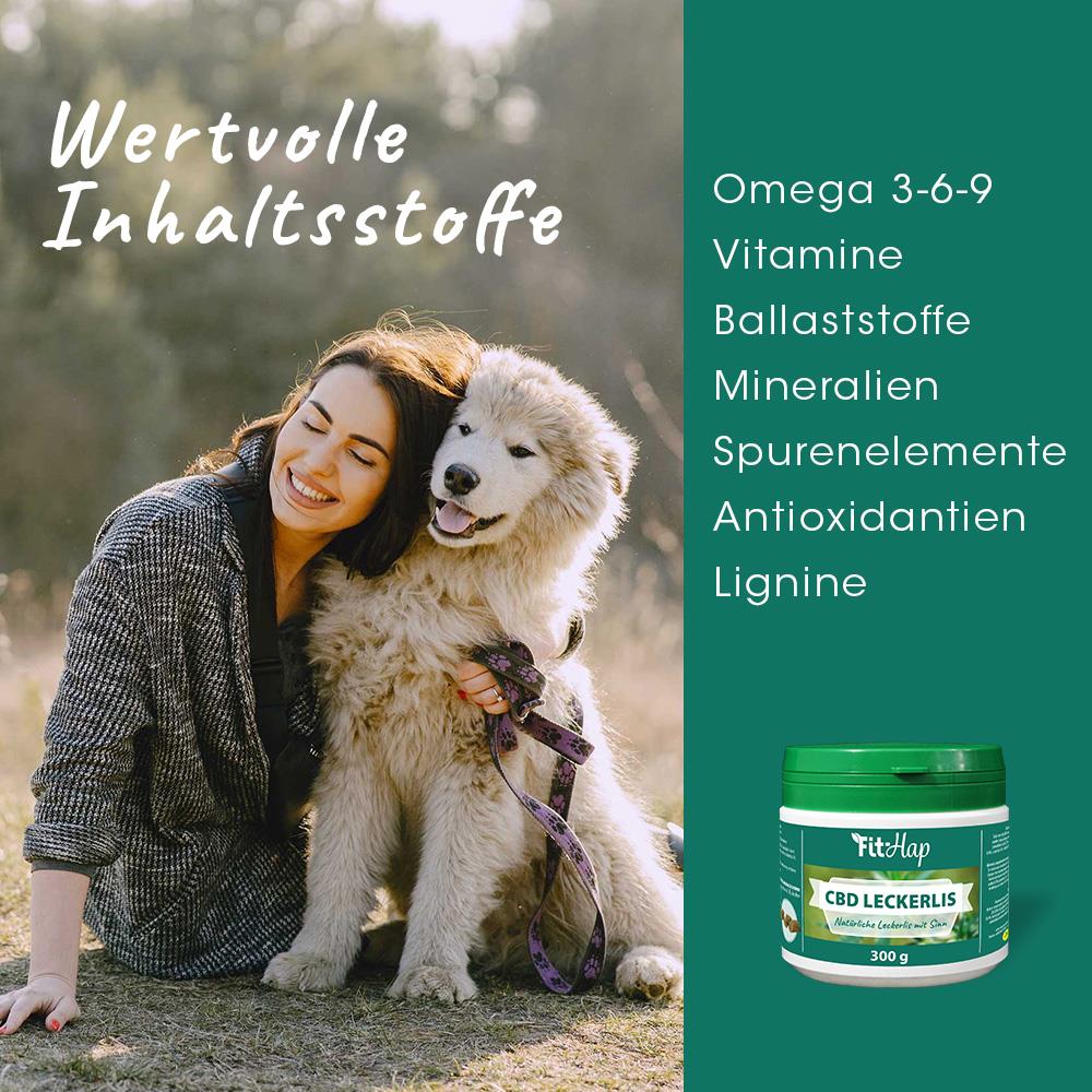 CBD-Leckerli, Hundesnack, Ergänzungsfuttermittel, 300 g, Grüner Behälter