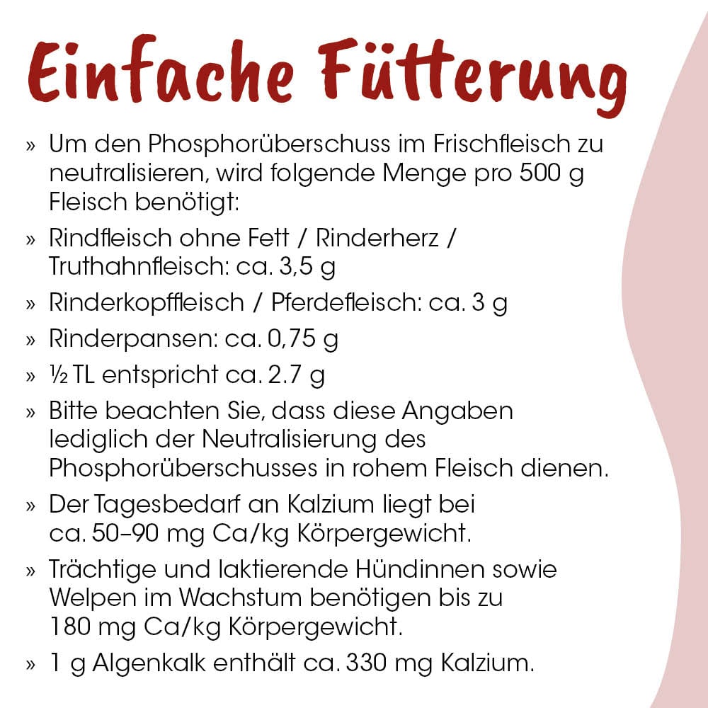 Futter, Nahrungsergänzung, Kalzium, Rindfleisch, Hündinnen