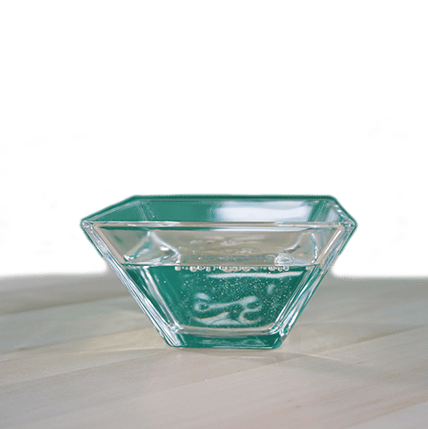 glasbehälter, schälchen, transparent, würfelförmige schüssel, aquamarin farbe