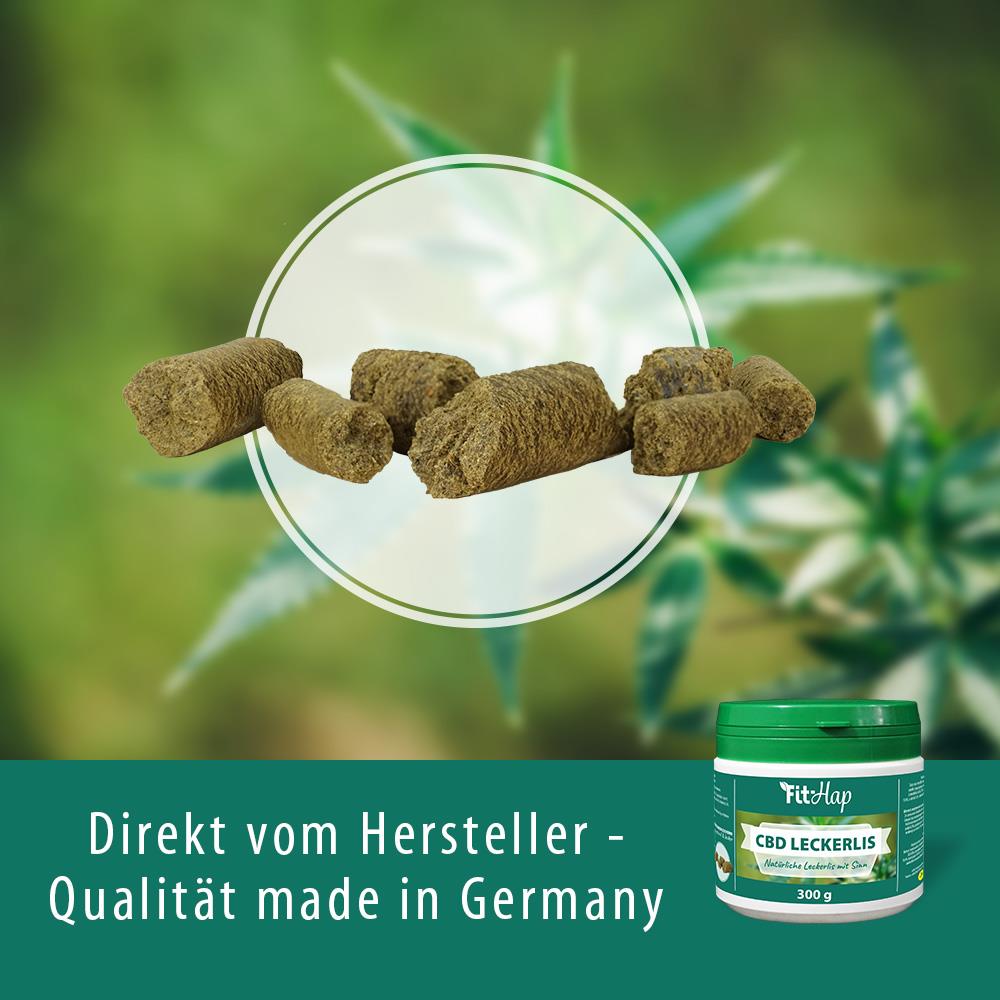 CBD-Leckerli, Hunde-Leckerli, 300 g, grüne Dose, Made in Germany
