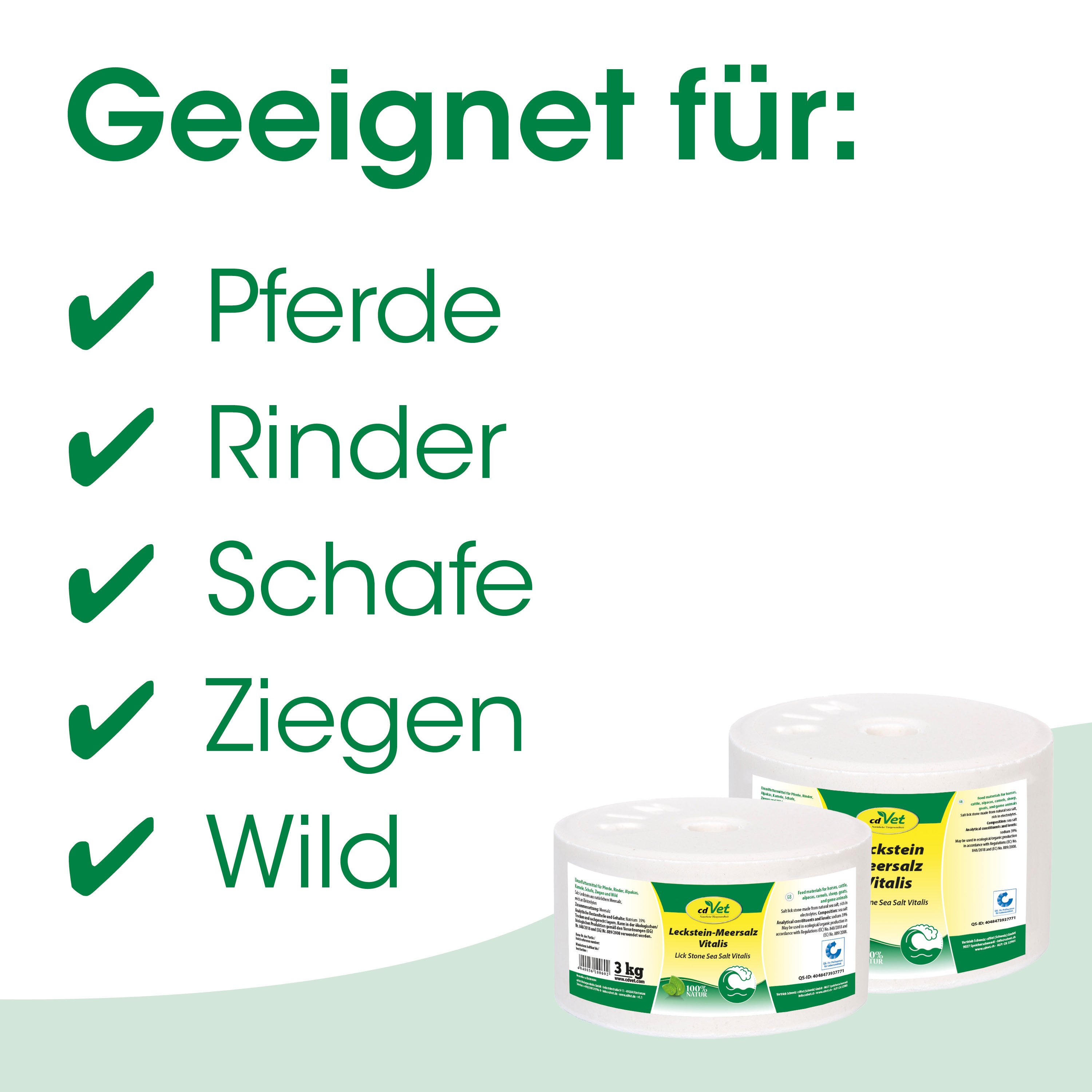 Spannbroschüre, Tierbedarf, Leckstein, Meersalz, Vet-Produkt