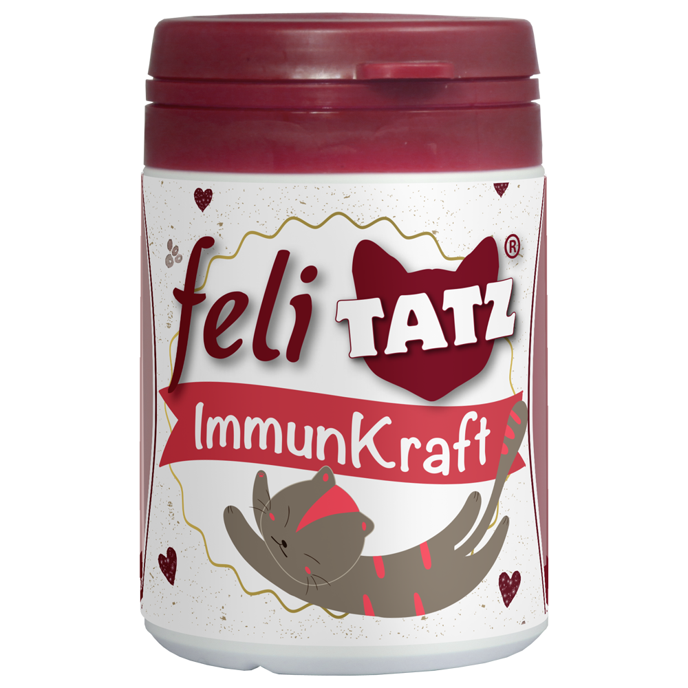 Tierfuttermittel, Immunstoff, Katzenfutter, Kunststoffdose, Roter Deckel