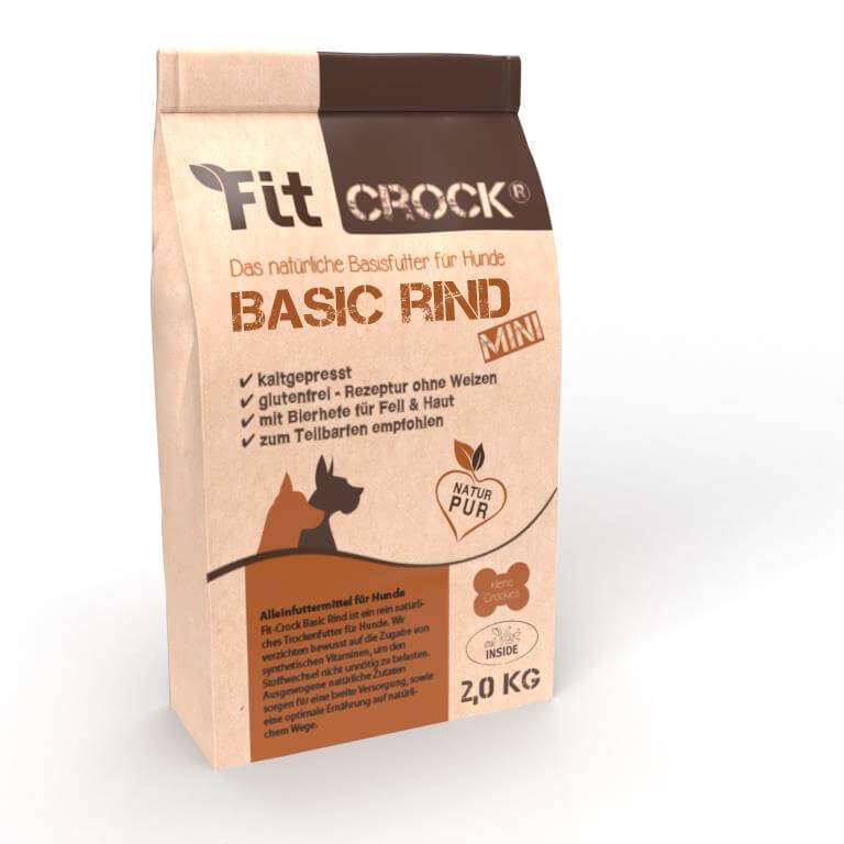 Fit-Crock Basic Rind Mini | kaltgepresstes Trockenfutter