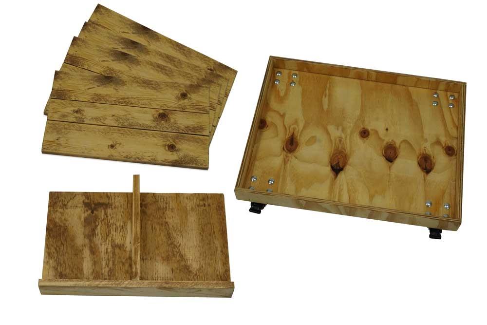 Verkaufsregal Natur, schmal, 52 cm bestehend aus Korpus, 5 Böden & 20 Metalstiften